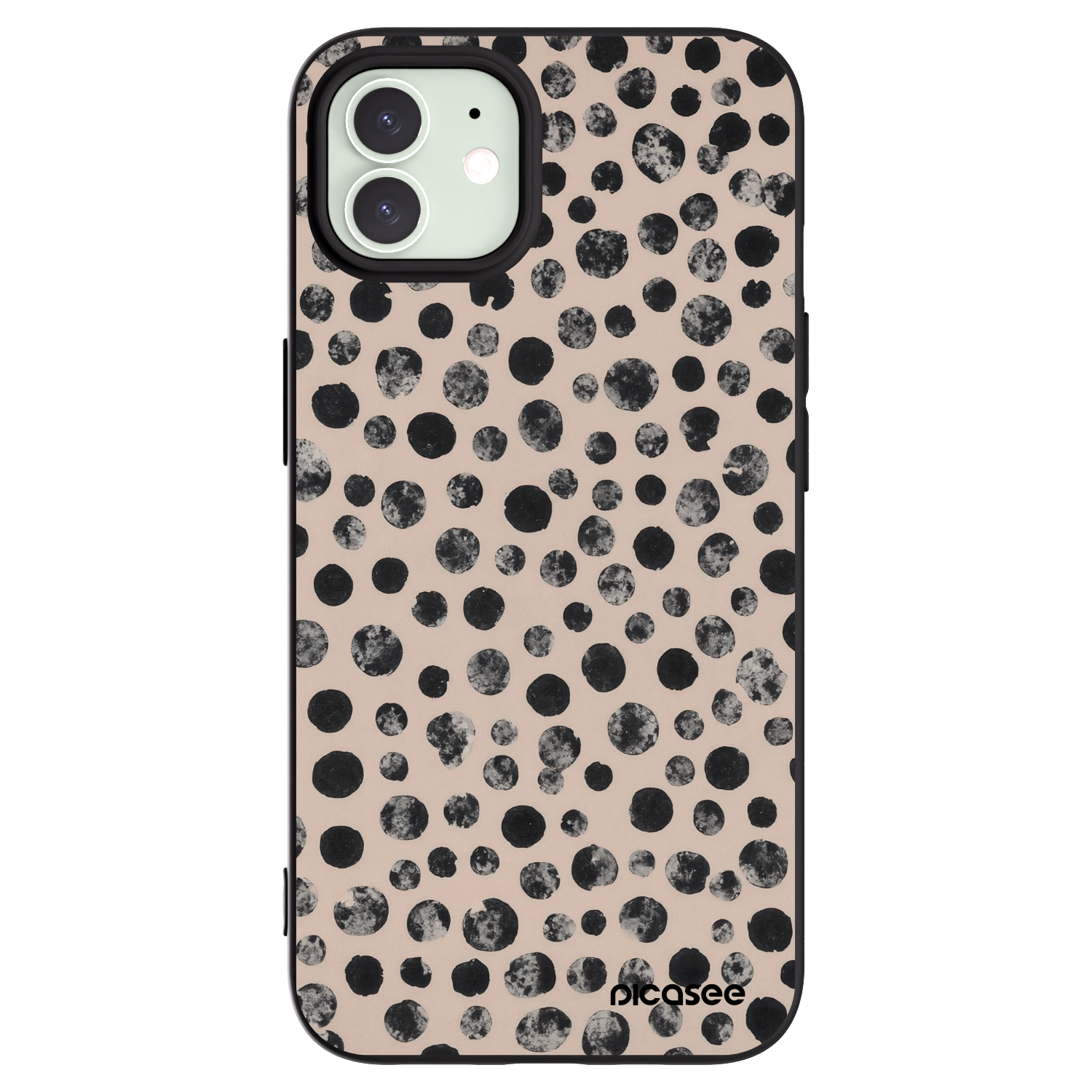 Picasee Μαύρη θήκη σιλικόνης για Apple iPhone 12 Pro - Dots