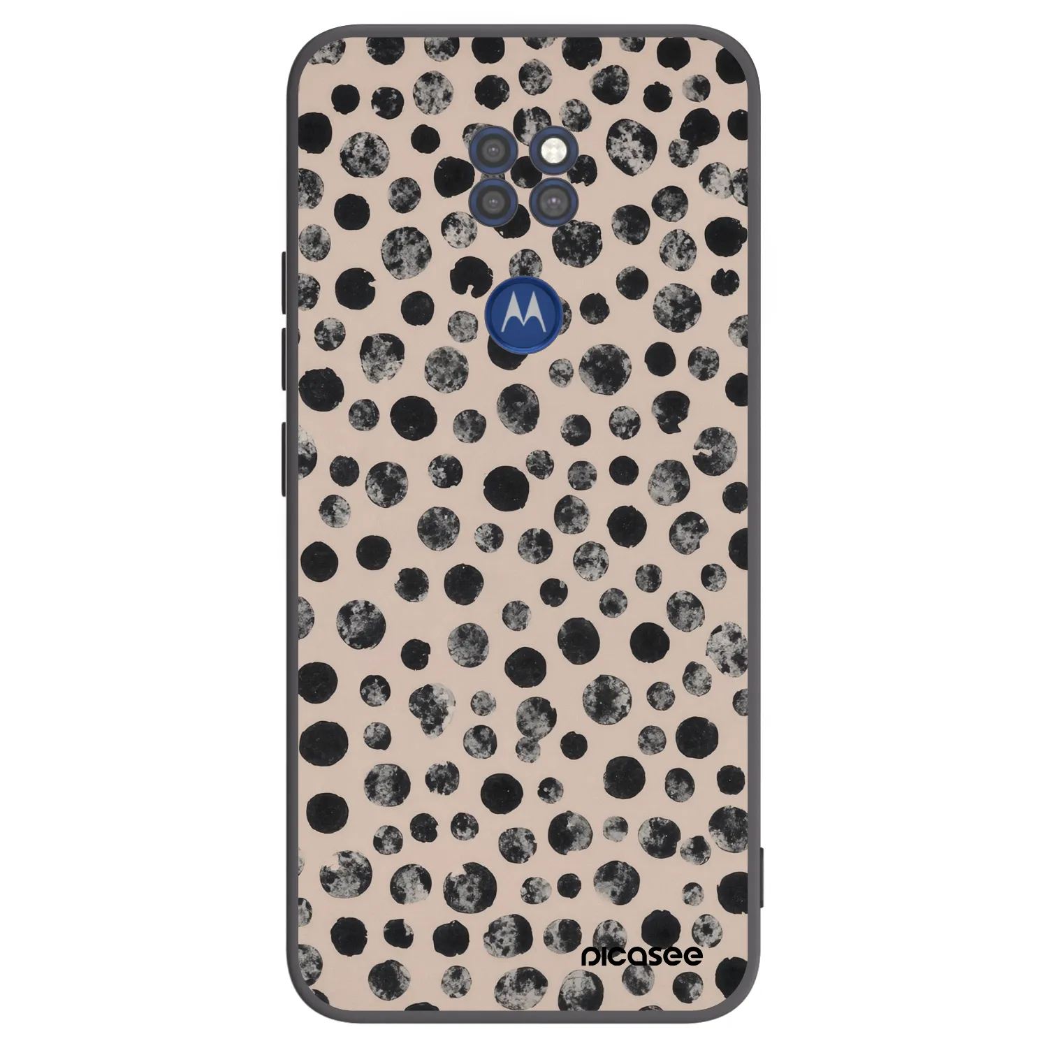 Picasee Μαύρη θήκη σιλικόνης για Motorola Moto G9 Play - Dots