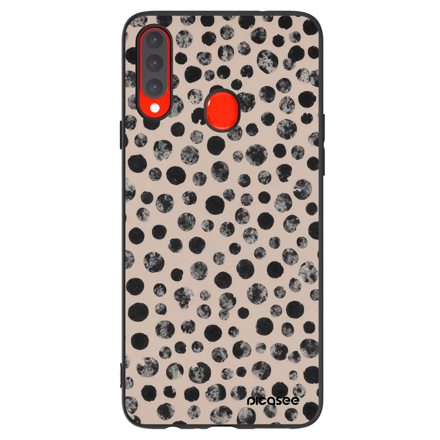 Picasee Μαύρη θήκη σιλικόνης για Samsung Galaxy A20s - Dots