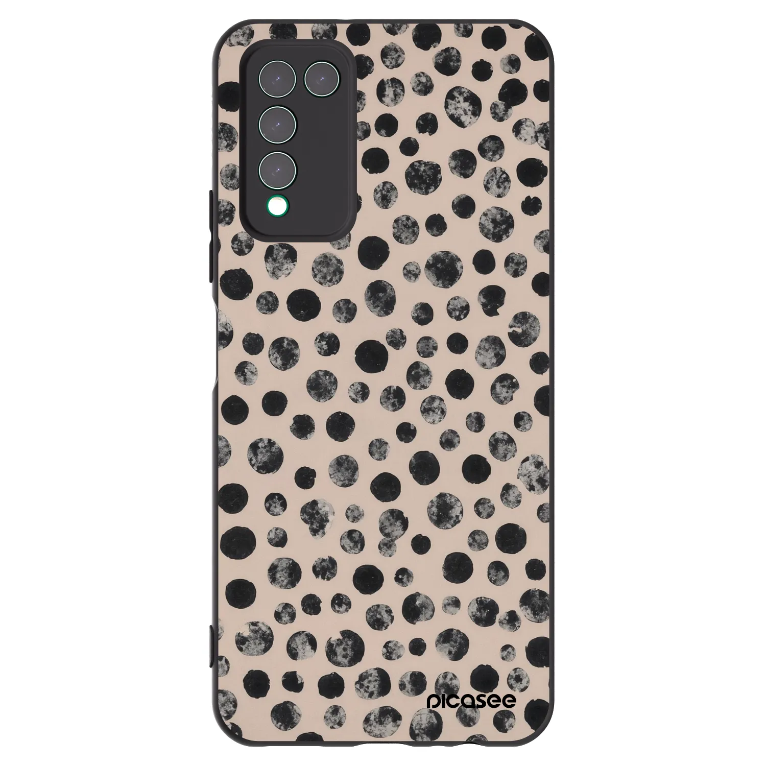 Picasee Μαύρη θήκη σιλικόνης για Honor 10X Lite - Dots