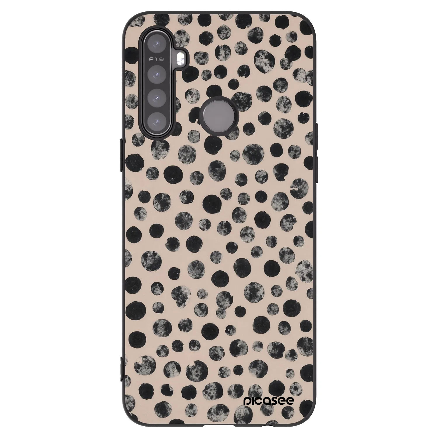 Picasee Μαύρη θήκη σιλικόνης για Realme 6i - Dots