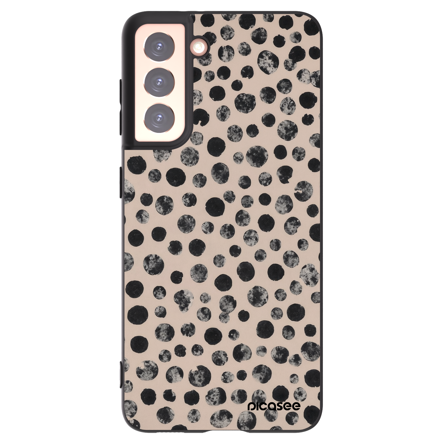 Picasee Μαύρη θήκη σιλικόνης για Samsung Galaxy S21 5G G991B - Dots