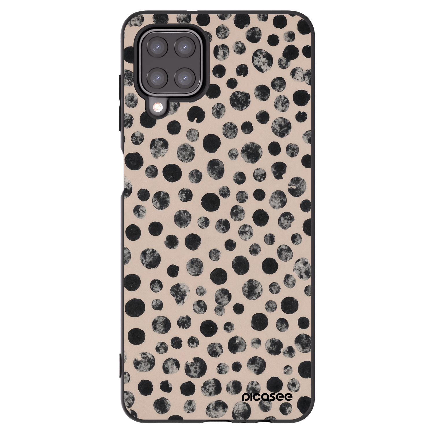 Picasee Μαύρη θήκη σιλικόνης για Samsung Galaxy A12 A125F - Dots