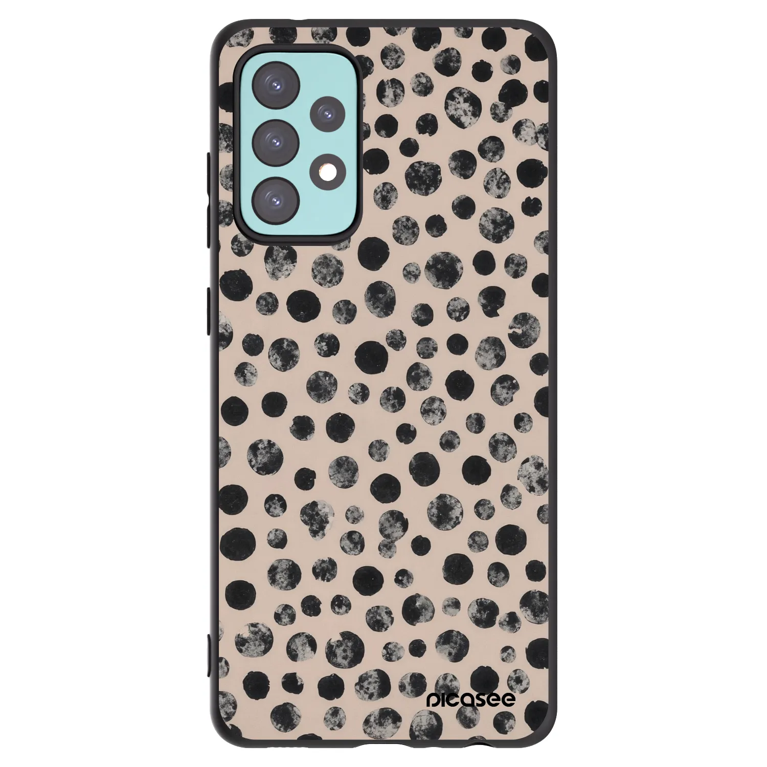 Picasee Μαύρη θήκη σιλικόνης για Samsung Galaxy A72 A725F - Dots