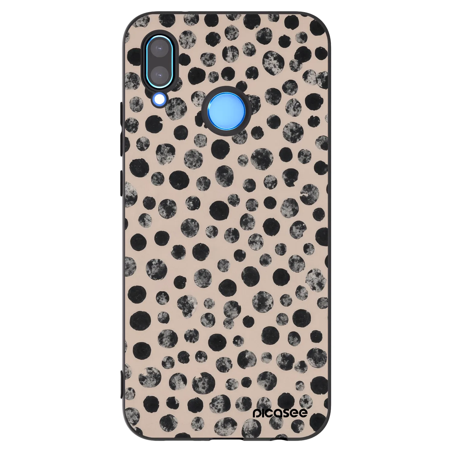 Picasee Μαύρη θήκη σιλικόνης για Huawei P20 Lite - Dots