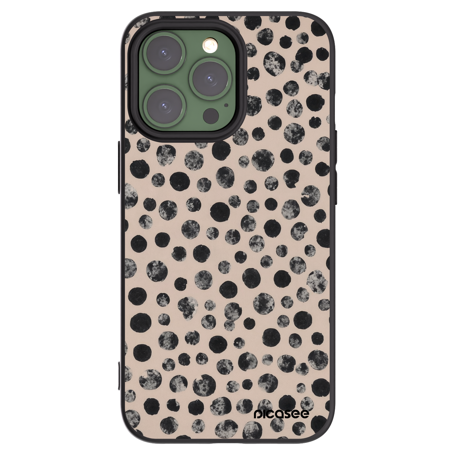 Picasee Μαύρη θήκη σιλικόνης για Apple iPhone 13 Pro - Dots