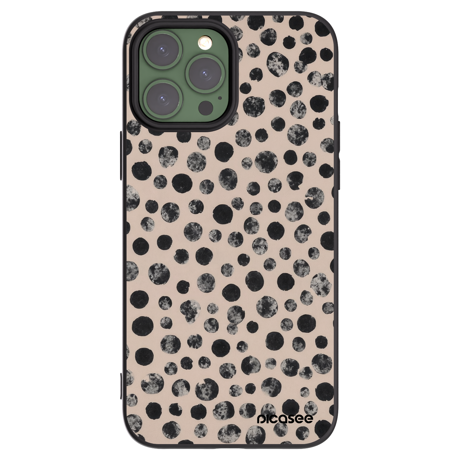 Picasee Μαύρη θήκη σιλικόνης για Apple iPhone 13 Pro Max - Dots