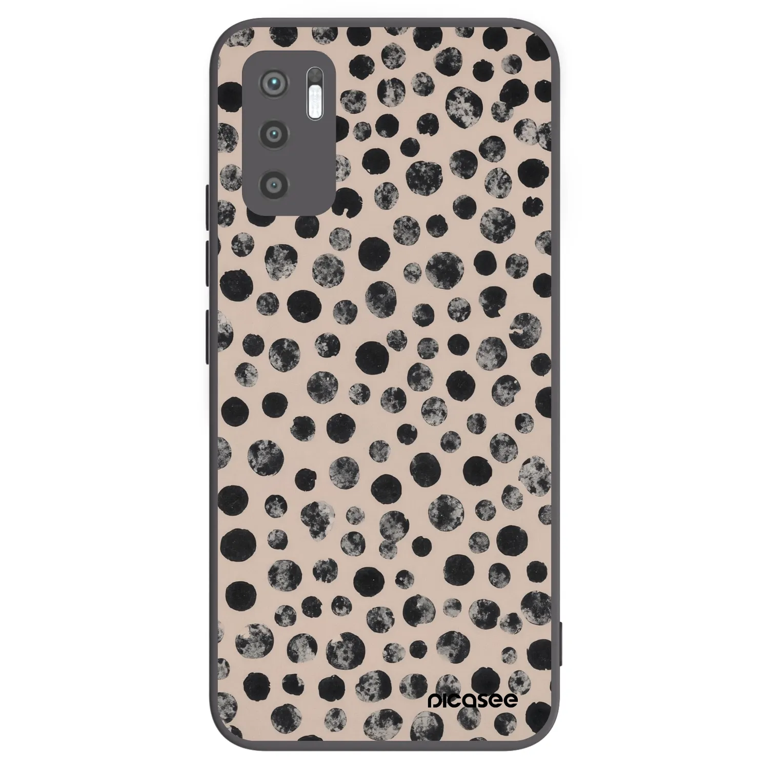 Picasee Μαύρη θήκη σιλικόνης για Xiaomi Redmi Note 10 5G - Dots