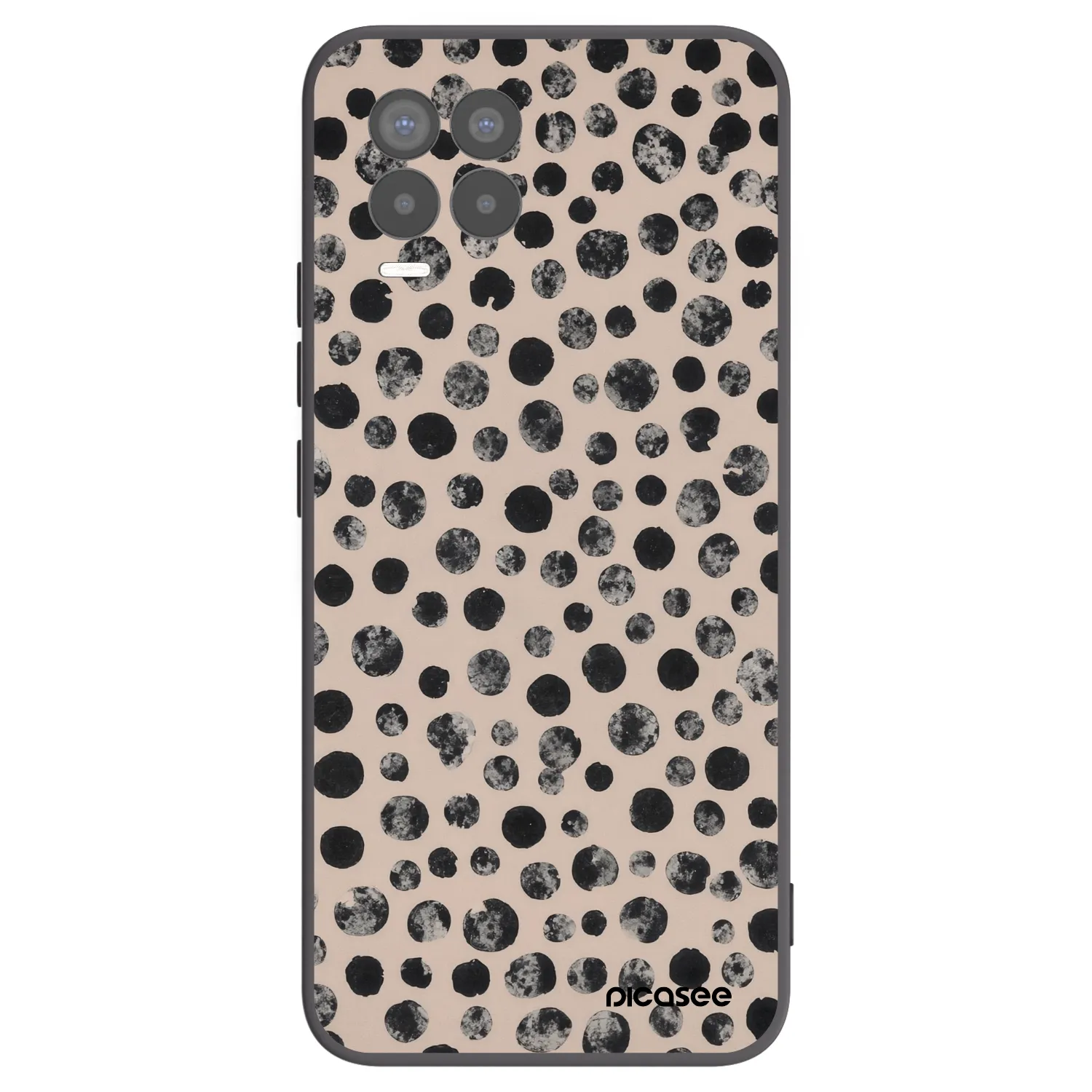 Picasee Μαύρη θήκη σιλικόνης για Realme 8 4G - Dots