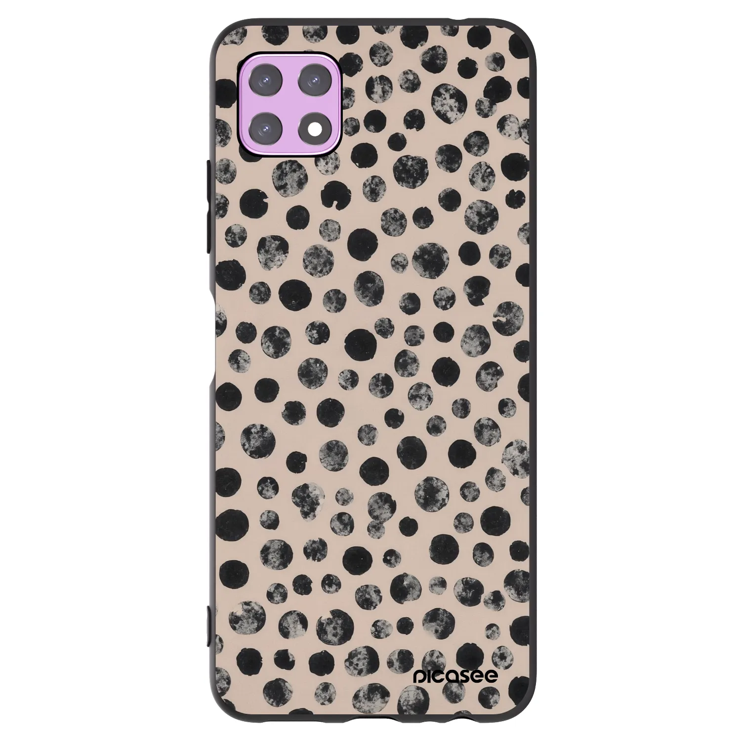 Picasee Μαύρη θήκη σιλικόνης για Samsung Galaxy A22 A226B 5G - Dots