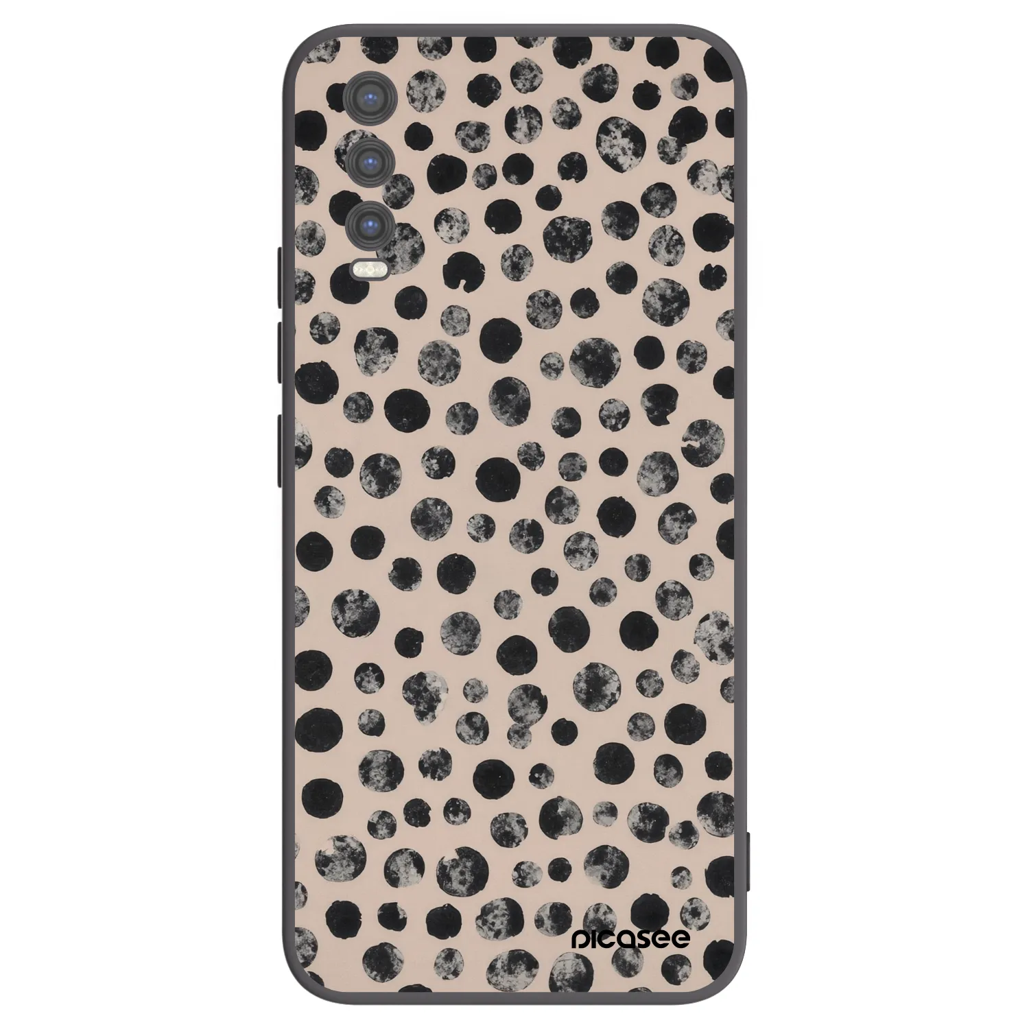 Picasee Μαύρη θήκη σιλικόνης για Vivo Y20s - Dots