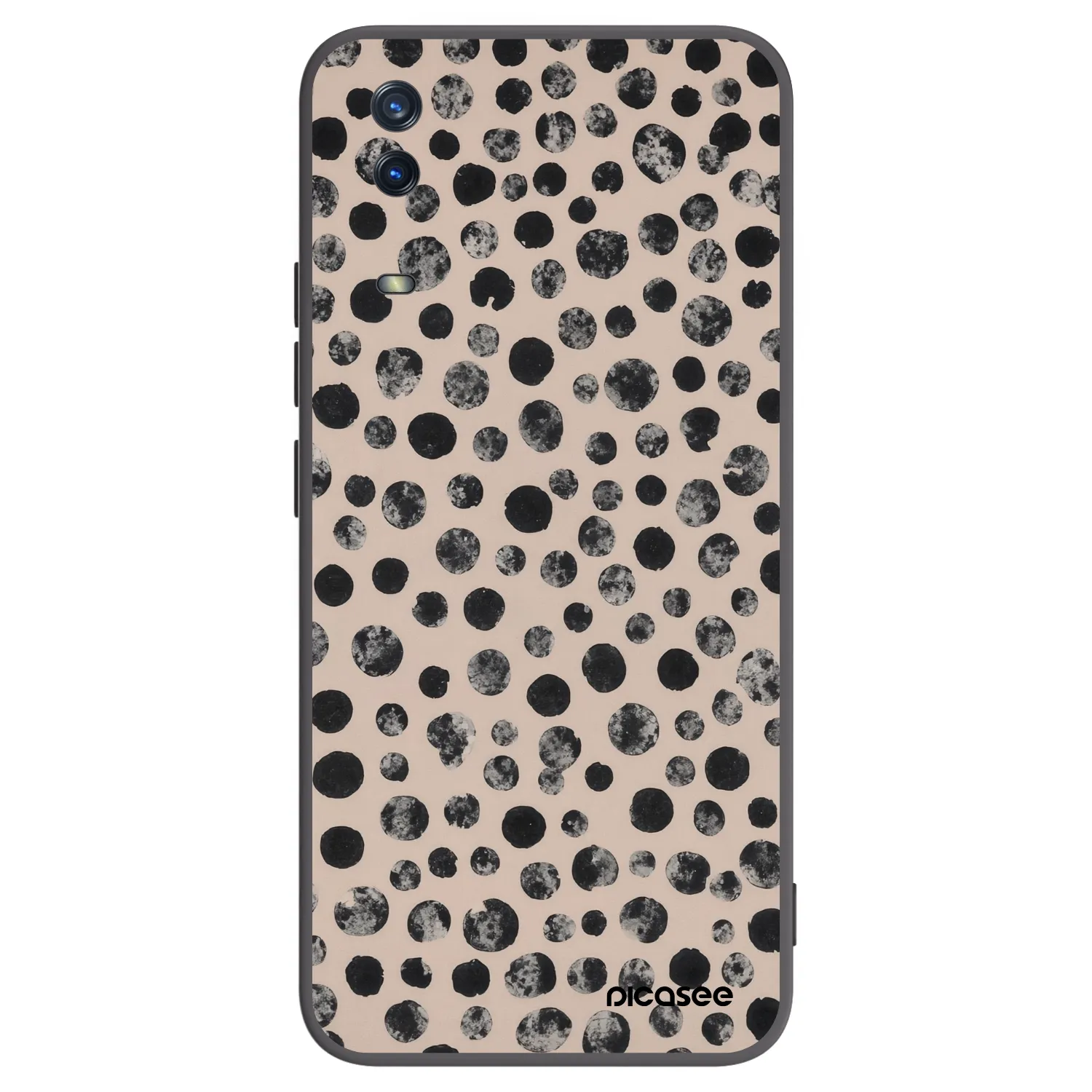 Picasee Μαύρη θήκη σιλικόνης για Vivo Y11s - Dots