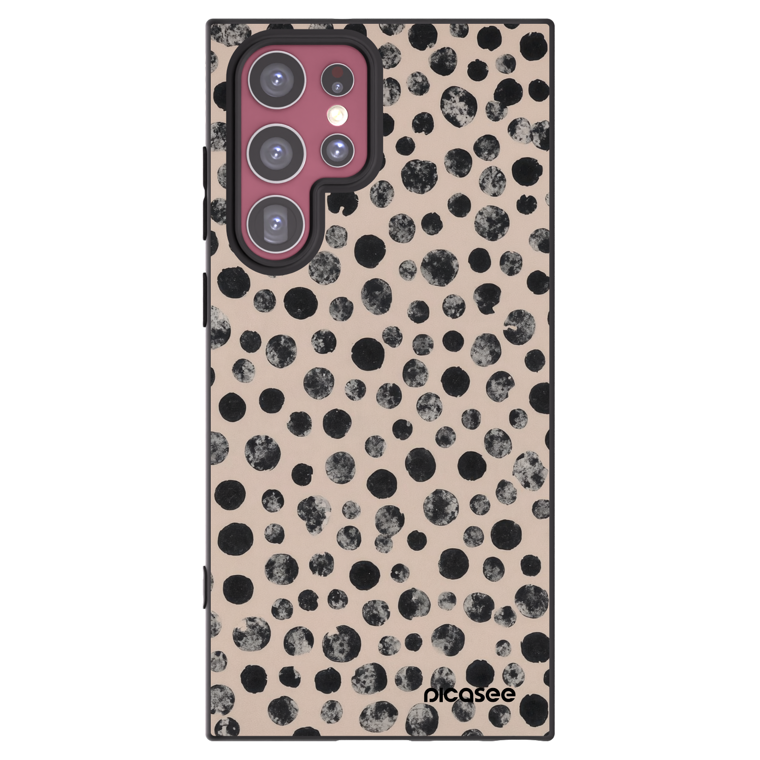 Picasee Μαύρη θήκη σιλικόνης για Samsung Galaxy S22 Ultra 5G - Dots