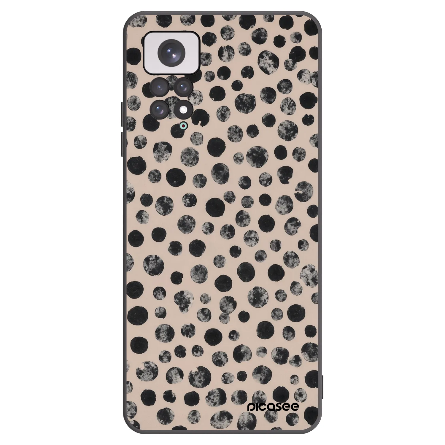 Picasee Μαύρη θήκη σιλικόνης για Xiaomi Redmi Note 11 - Dots