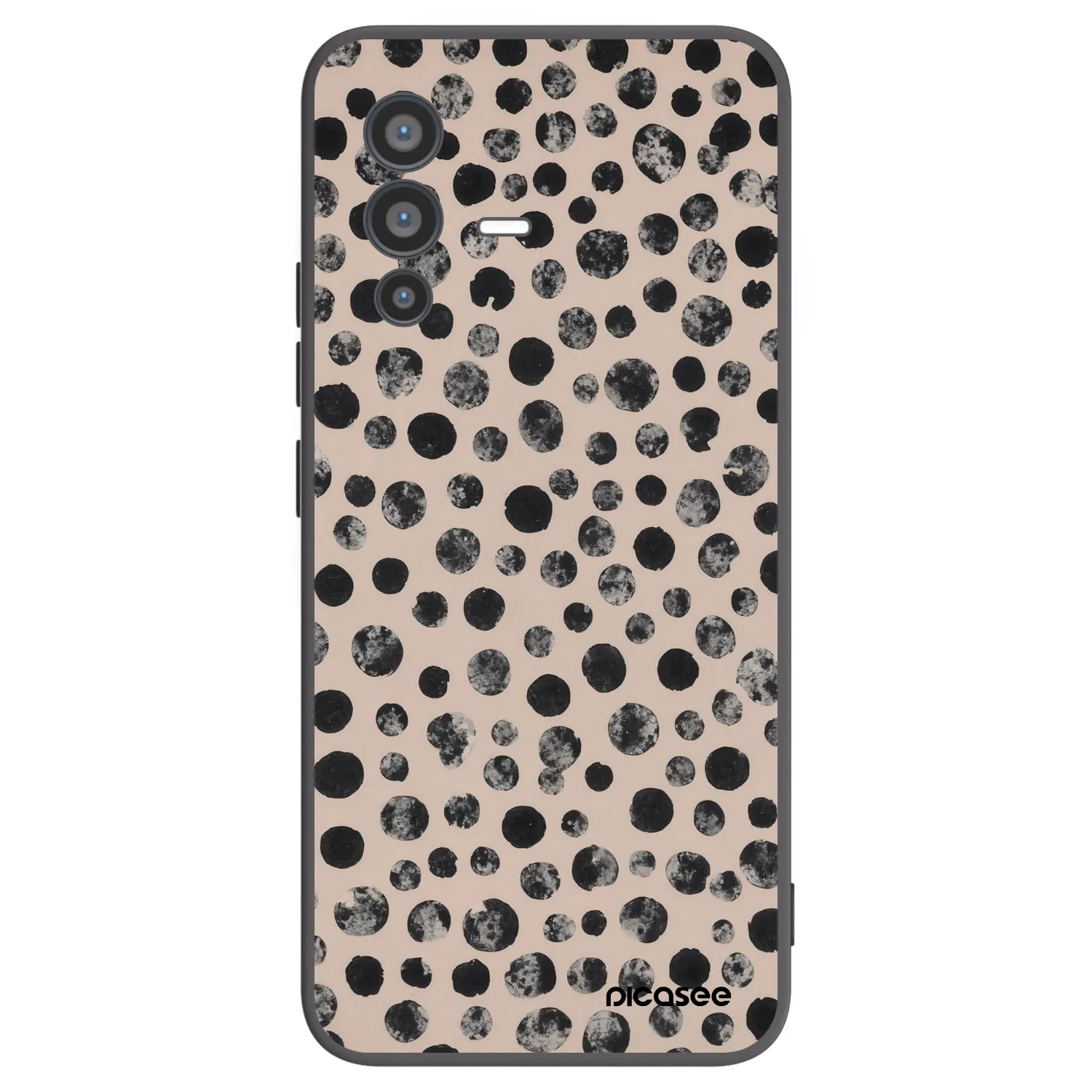 Picasee Μαύρη θήκη σιλικόνης για Vivo V23 5G - Dots