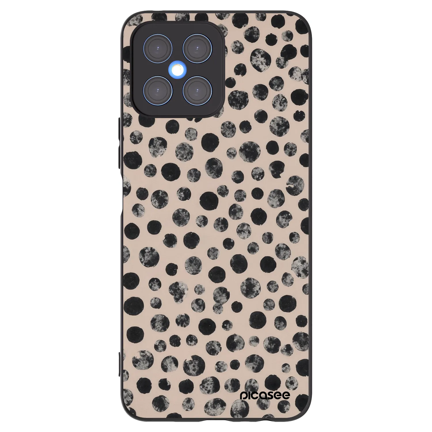 Picasee Μαύρη θήκη σιλικόνης για Honor X8 4G - Dots