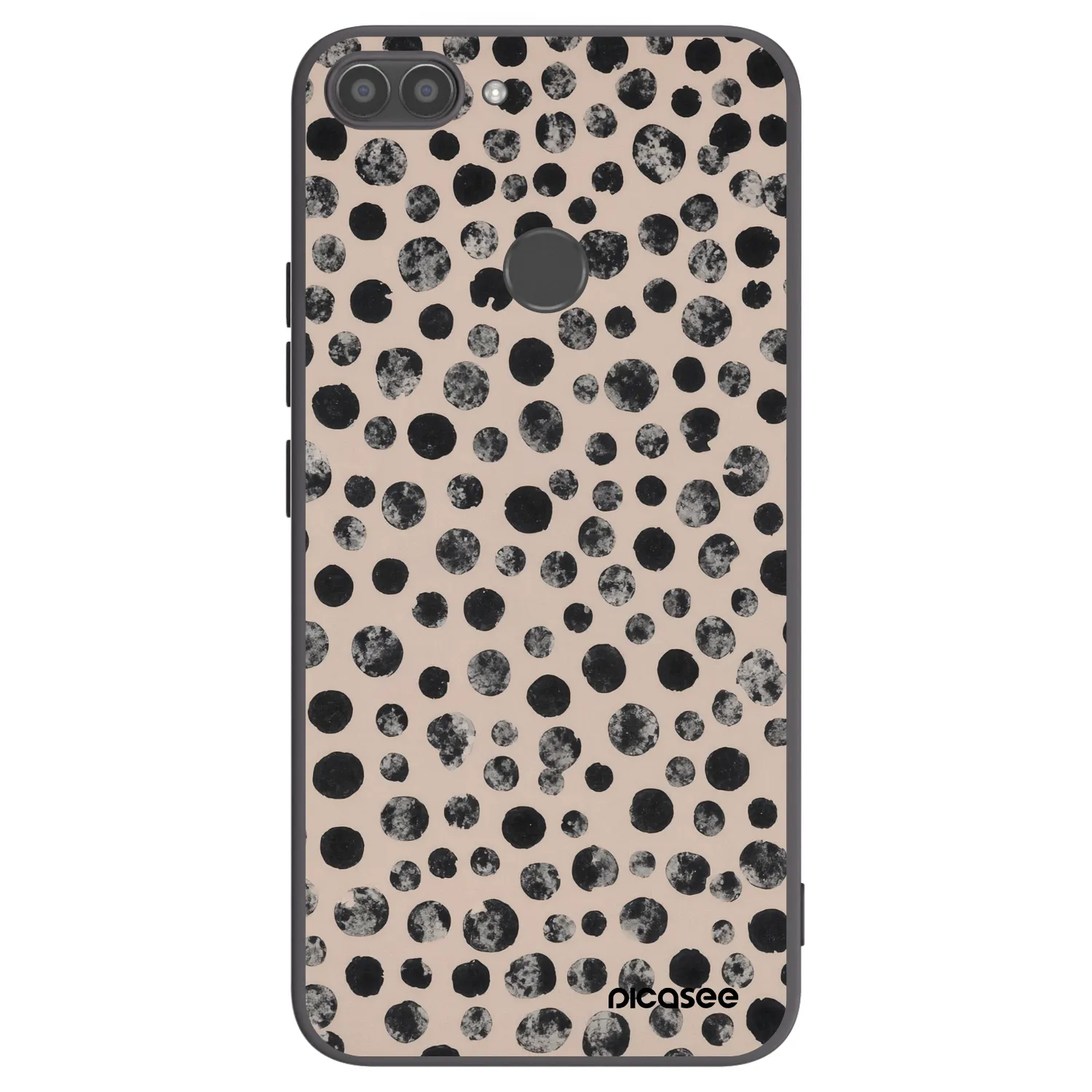 Picasee Μαύρη θήκη σιλικόνης για Huawei P Smart - Dots