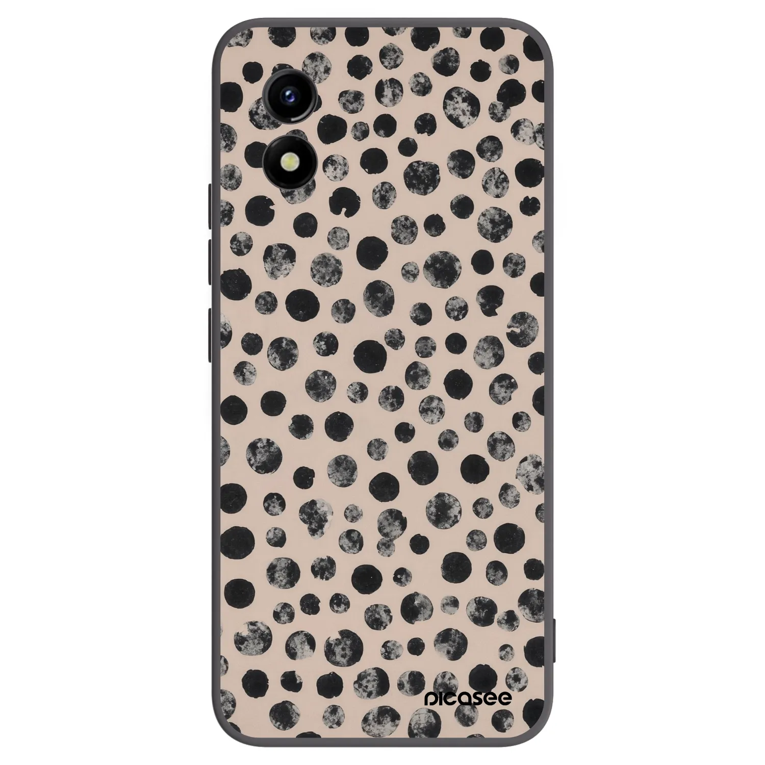Picasee Μαύρη θήκη σιλικόνης για Vivo Y01 - Dots