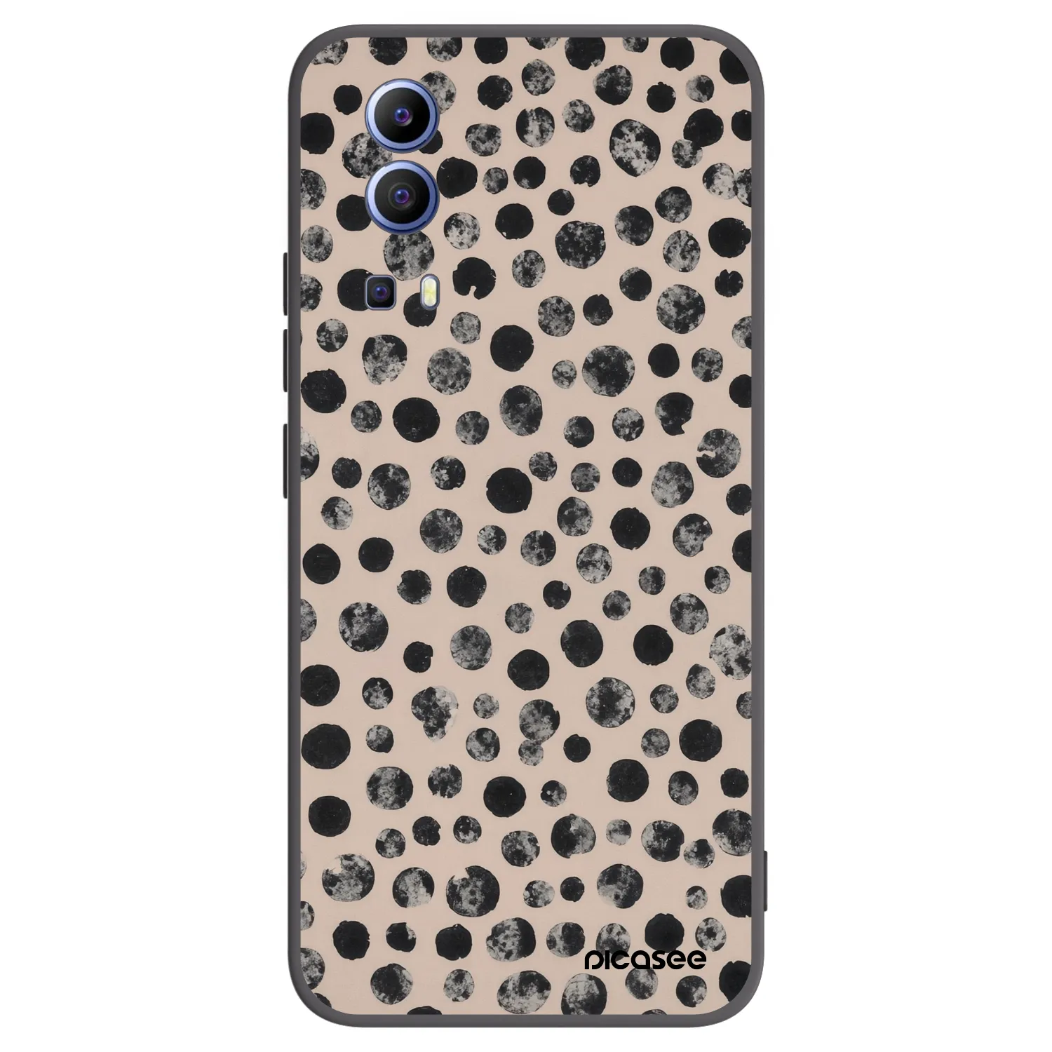 Picasee Μαύρη θήκη σιλικόνης για Vivo Y52 5G - Dots