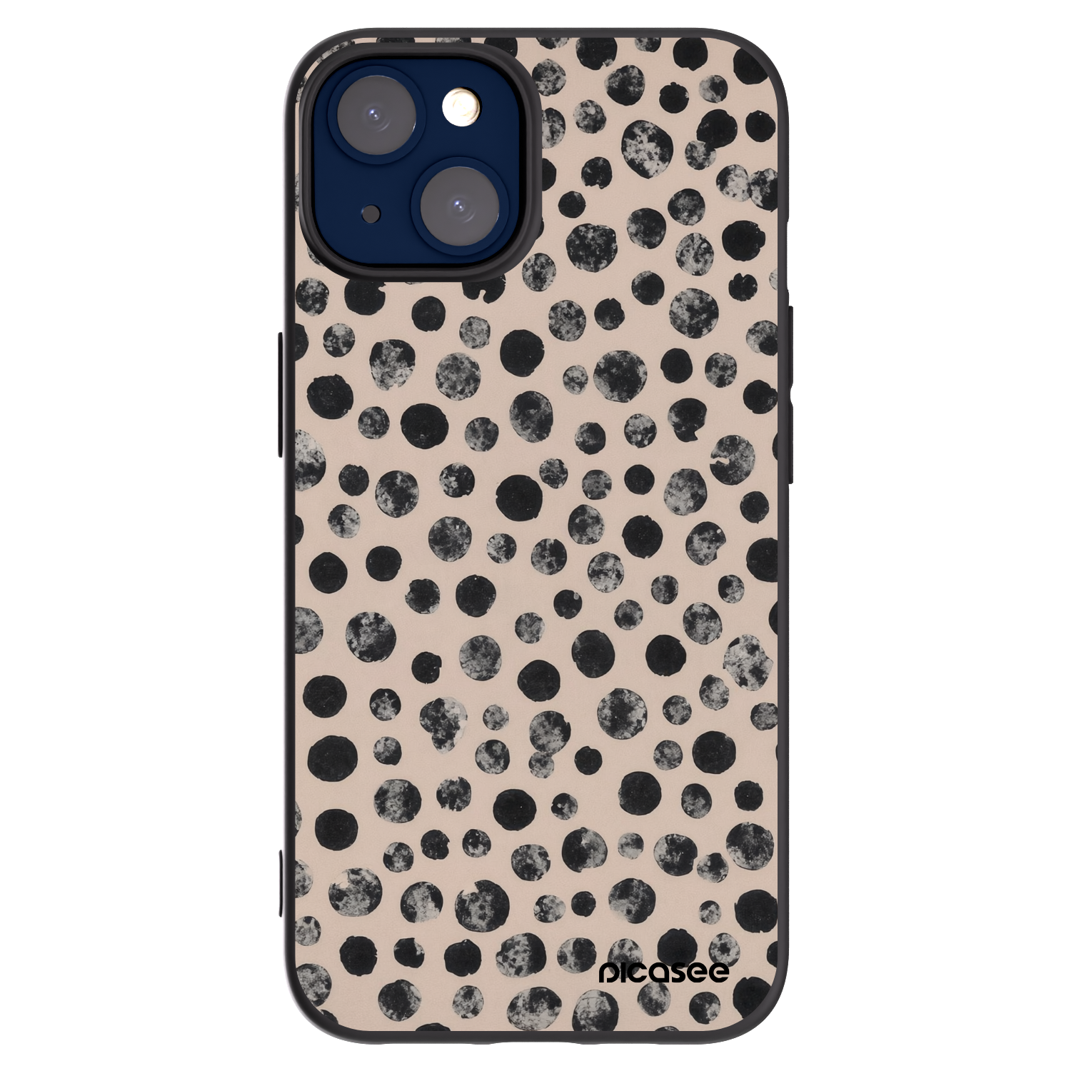 Picasee Μαύρη θήκη σιλικόνης για Apple iPhone 14 - Dots