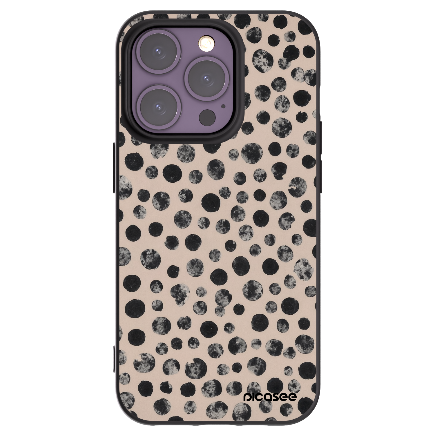 Picasee Μαύρη θήκη σιλικόνης για Apple iPhone 14 Pro - Dots