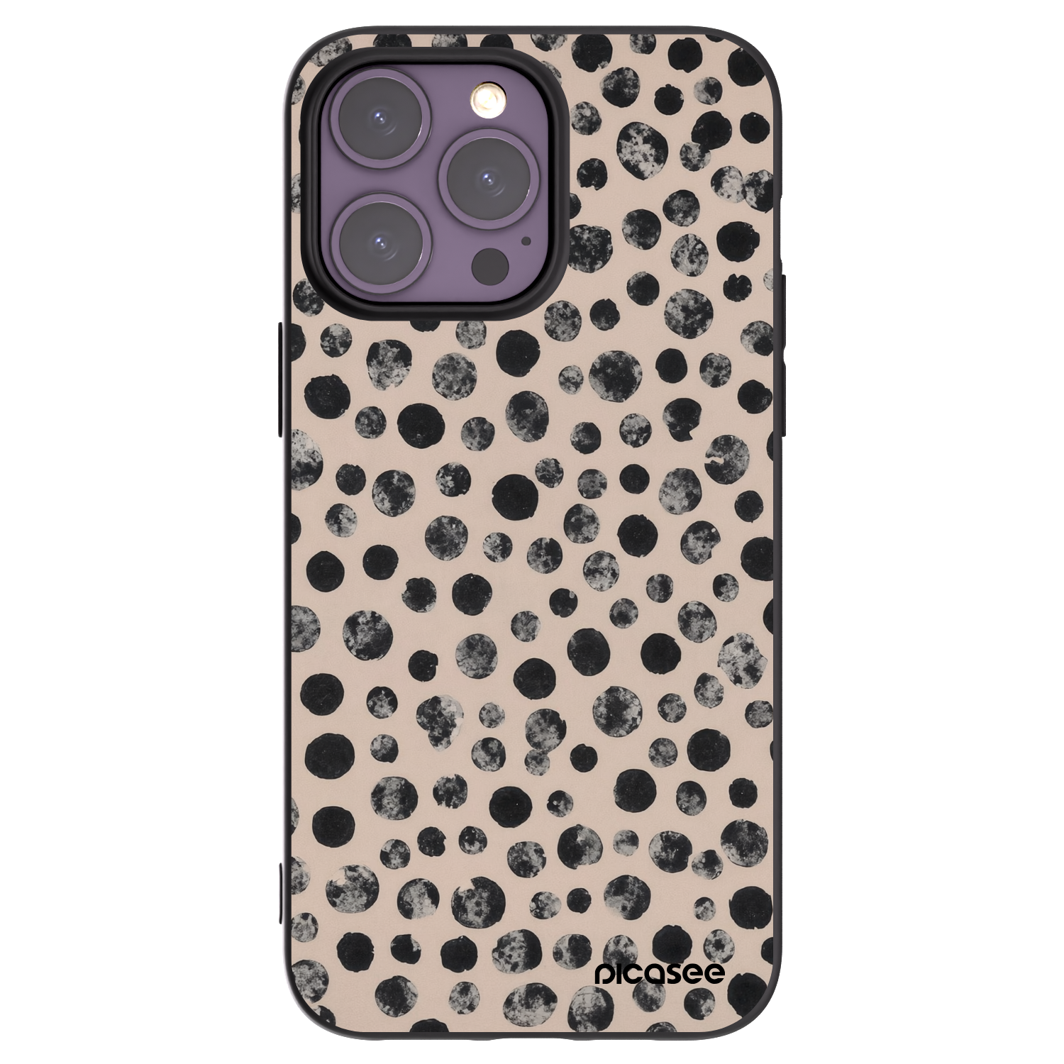 Picasee Μαύρη θήκη σιλικόνης για Apple iPhone 14 Pro Max - Dots
