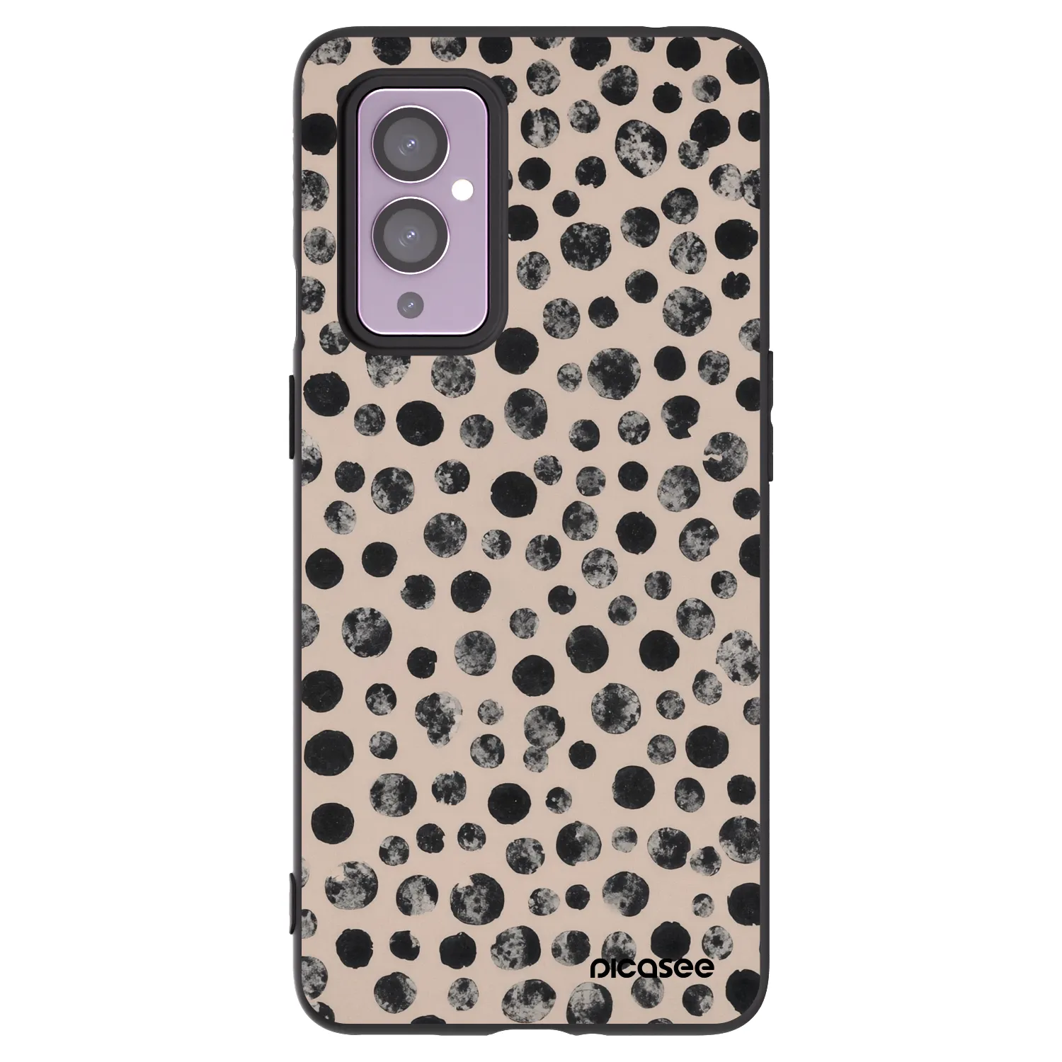 Picasee Μαύρη θήκη σιλικόνης για OnePlus 9 - Dots