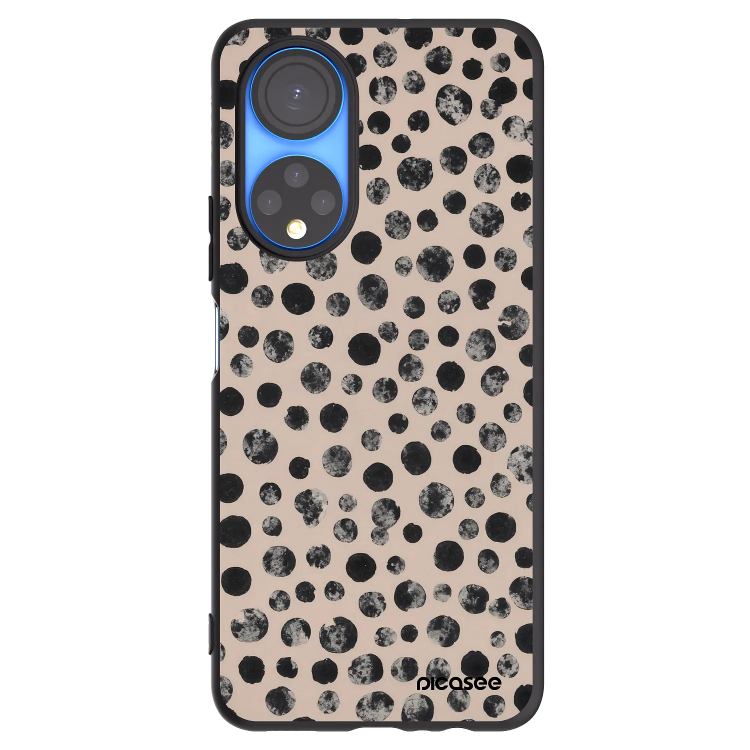 Picasee Μαύρη θήκη σιλικόνης για Honor X7 - Dots
