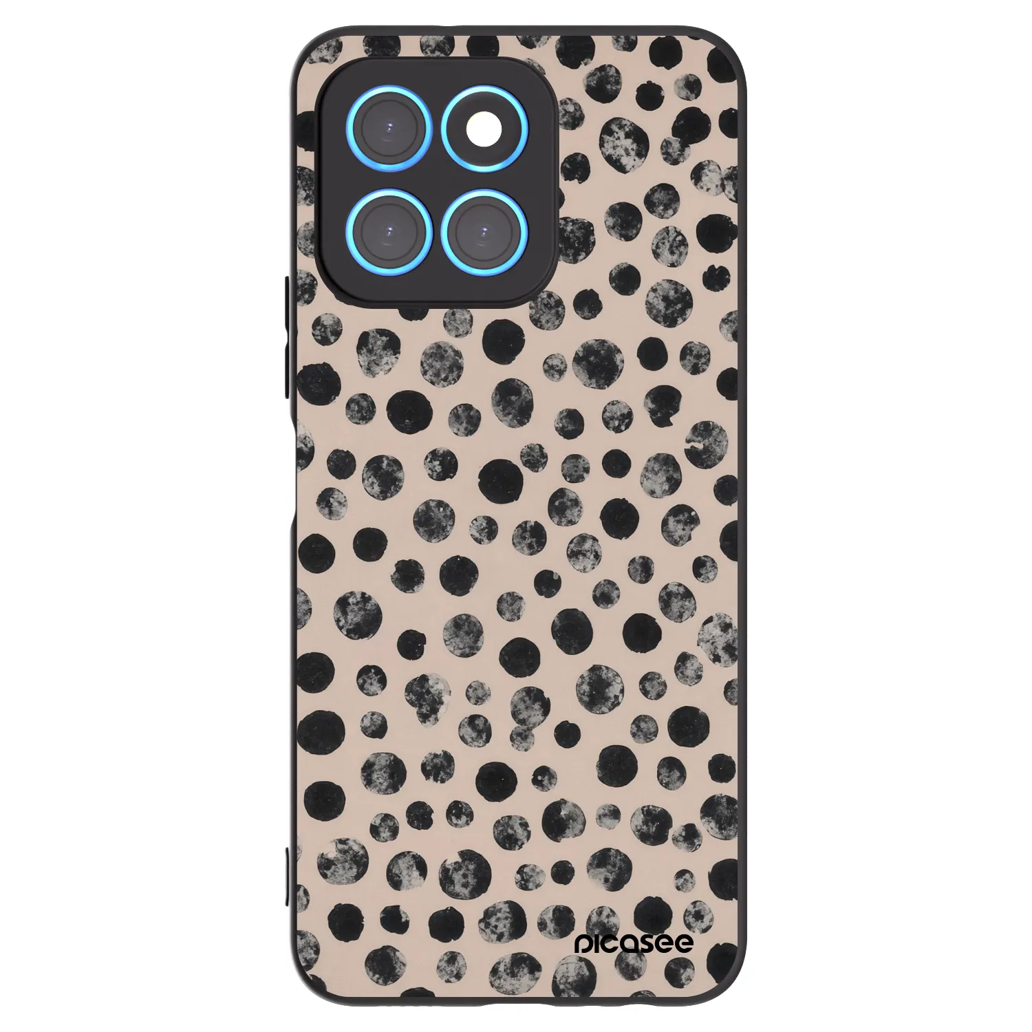 Picasee Μαύρη θήκη σιλικόνης για Honor X6 - Dots