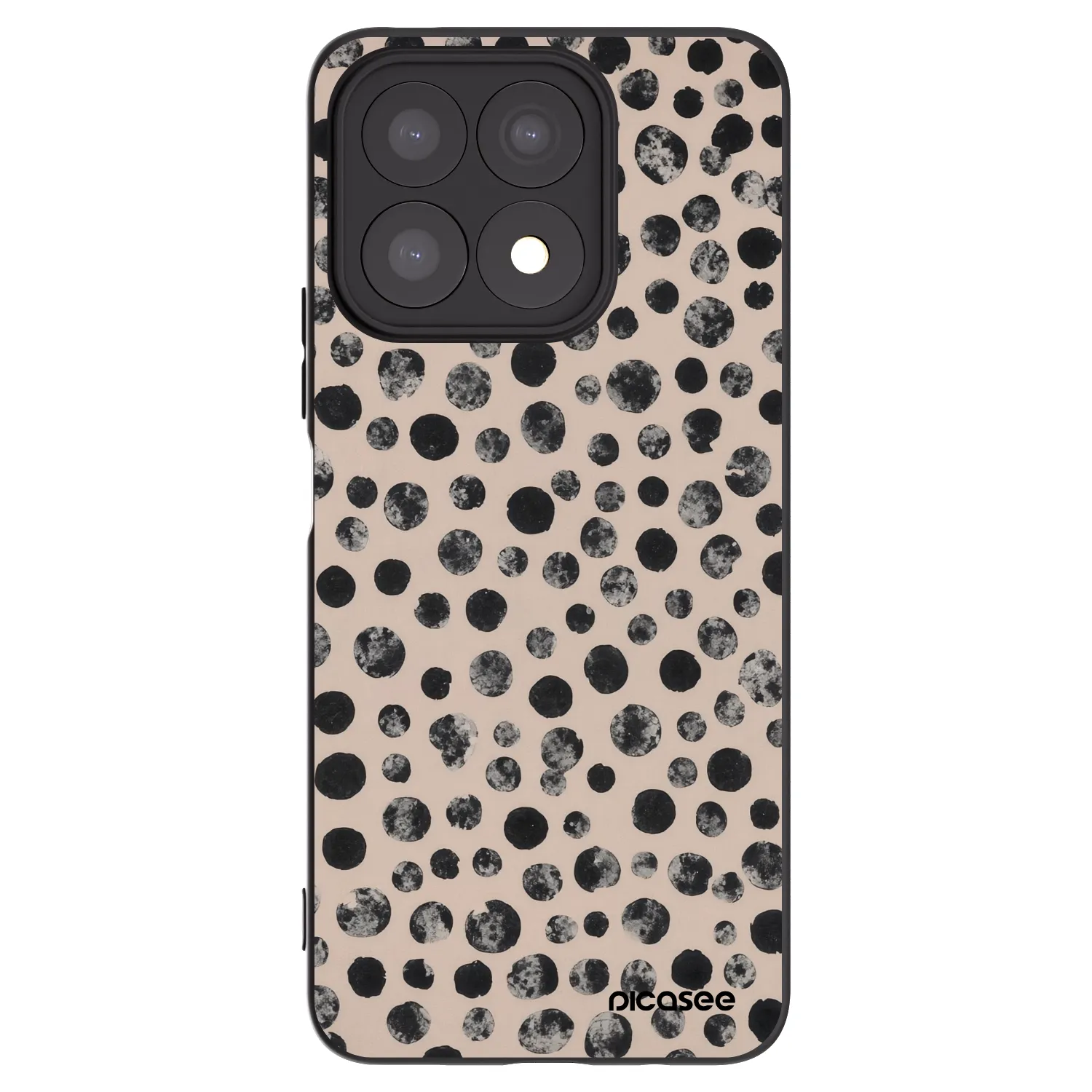 Picasee Μαύρη θήκη σιλικόνης για Honor X8a - Dots