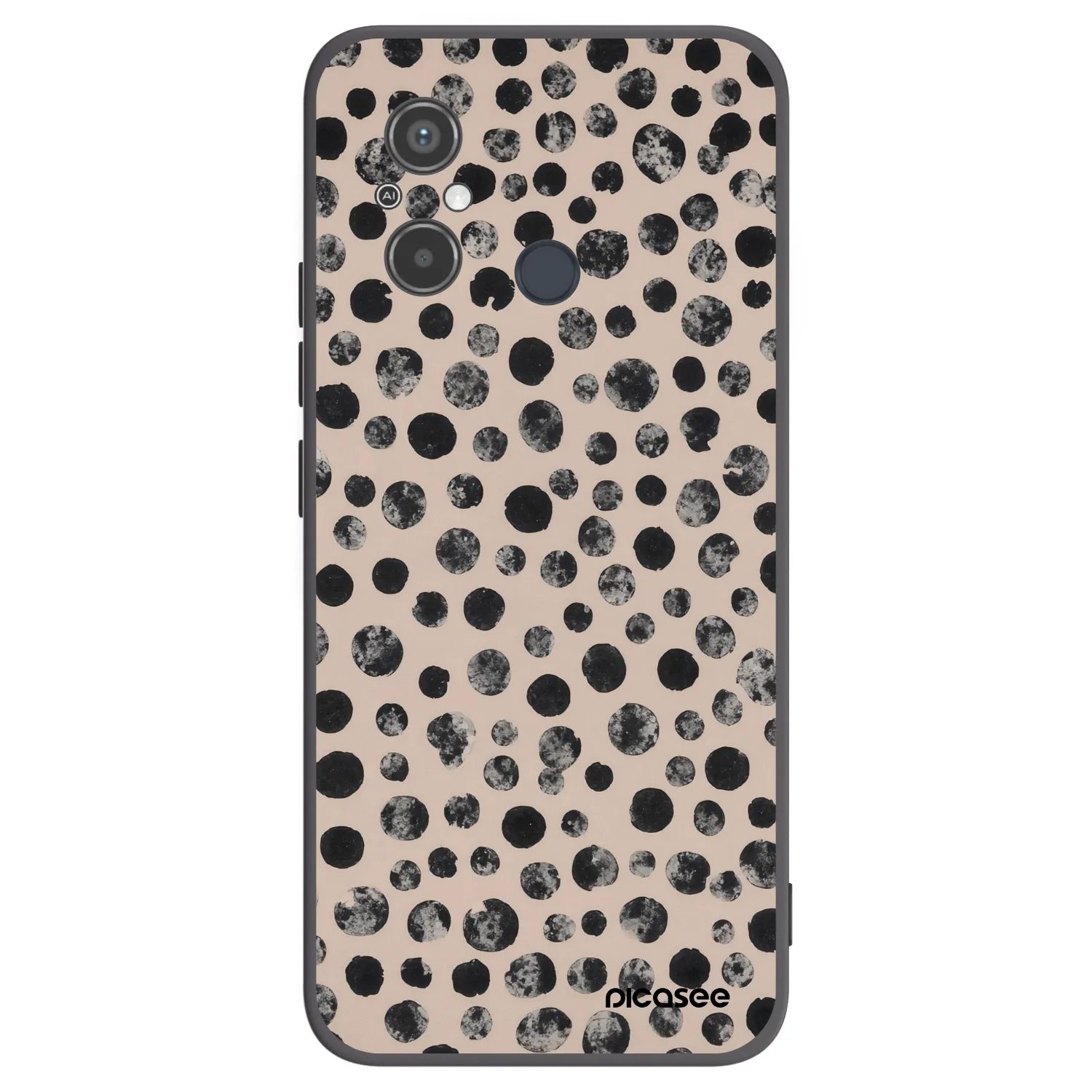 Picasee Μαύρη θήκη σιλικόνης για Xiaomi Redmi 12C - Dots