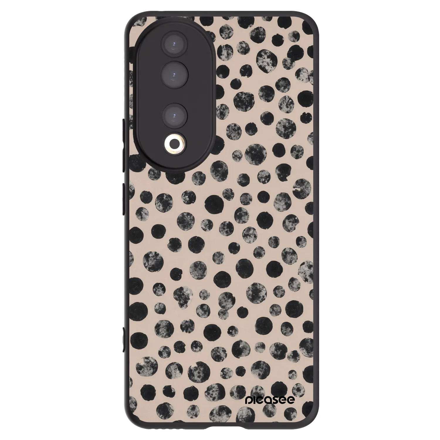 Picasee Μαύρη θήκη σιλικόνης για Honor 90 5G - Dots