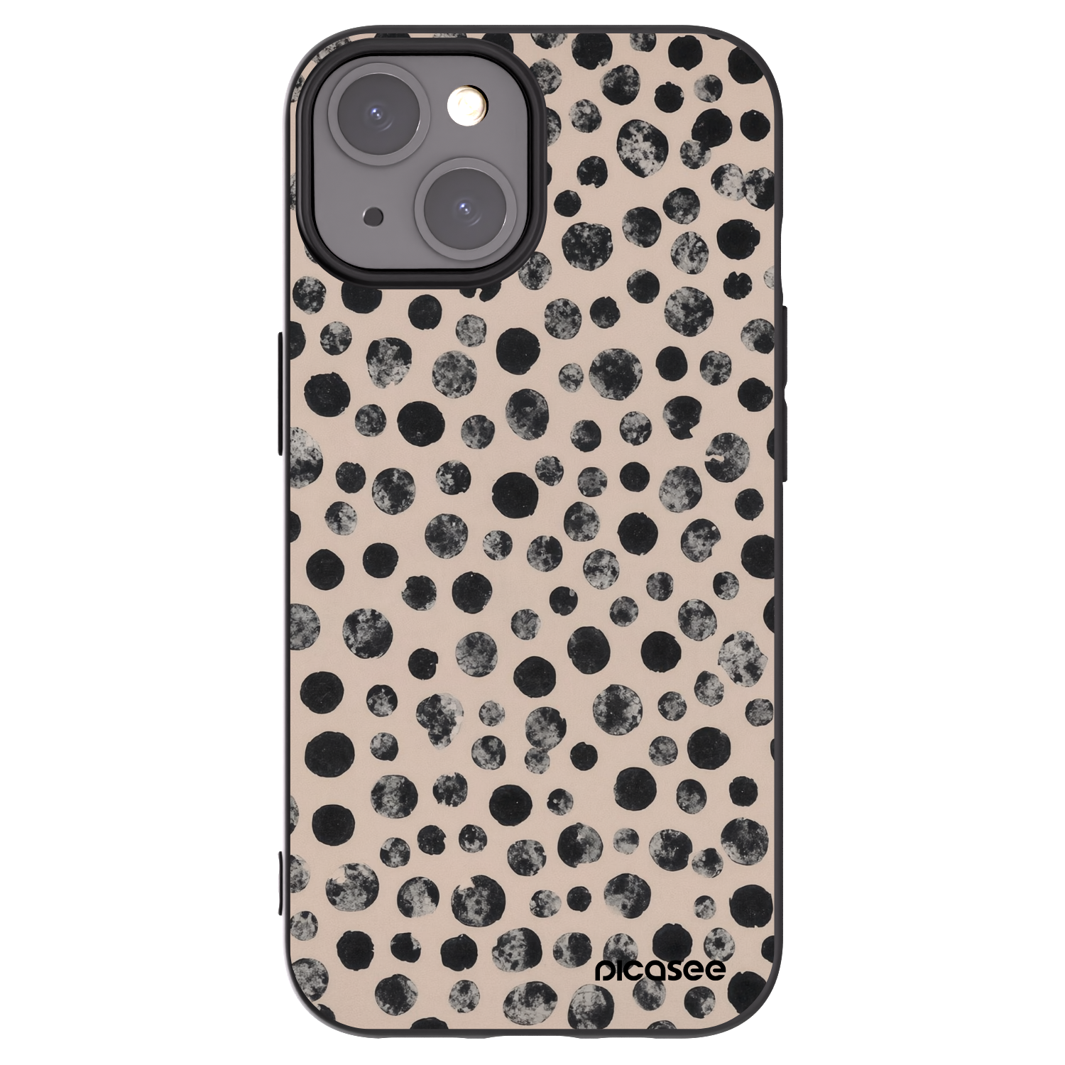 Picasee Μαύρη θήκη σιλικόνης για Apple iPhone 15 - Dots