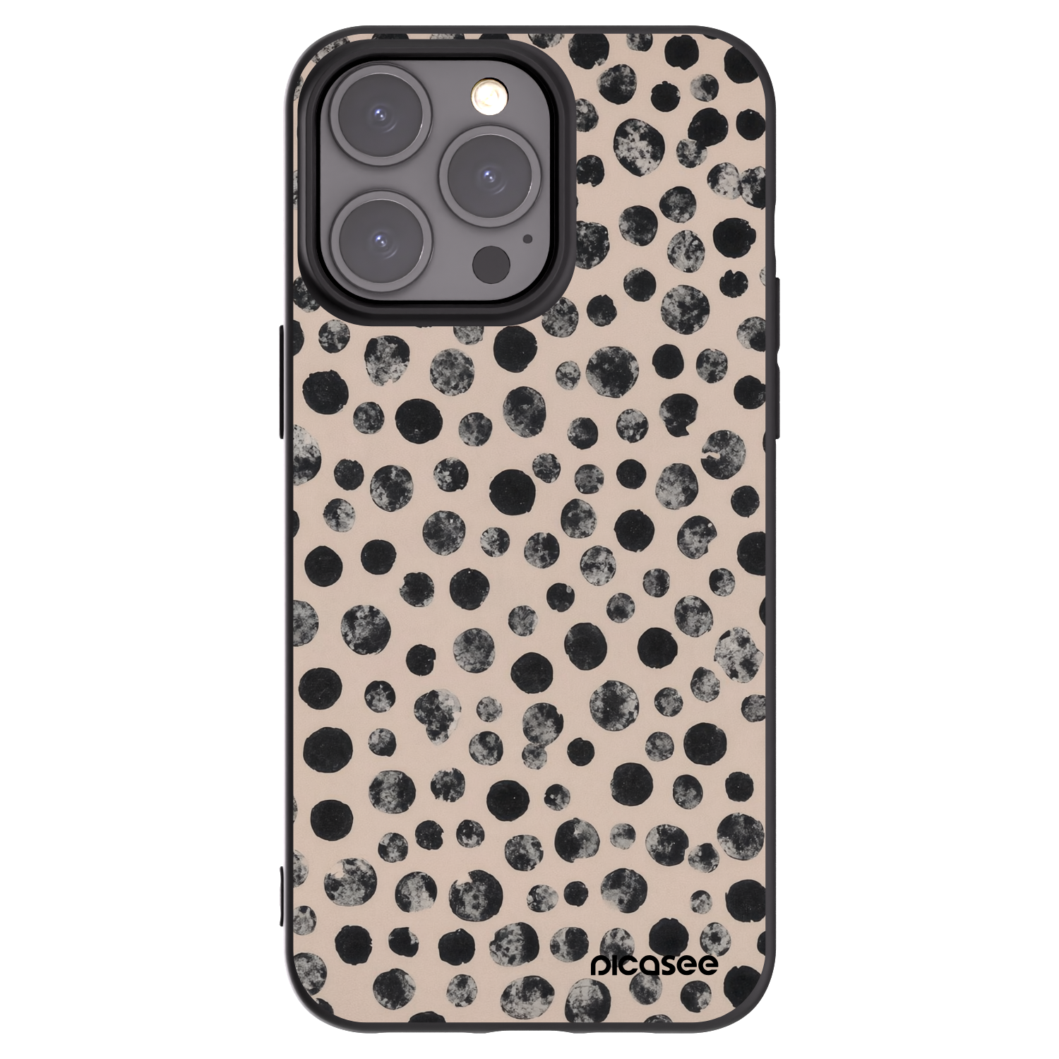 Picasee Μαύρη θήκη σιλικόνης για Apple iPhone 15 Pro Max - Dots