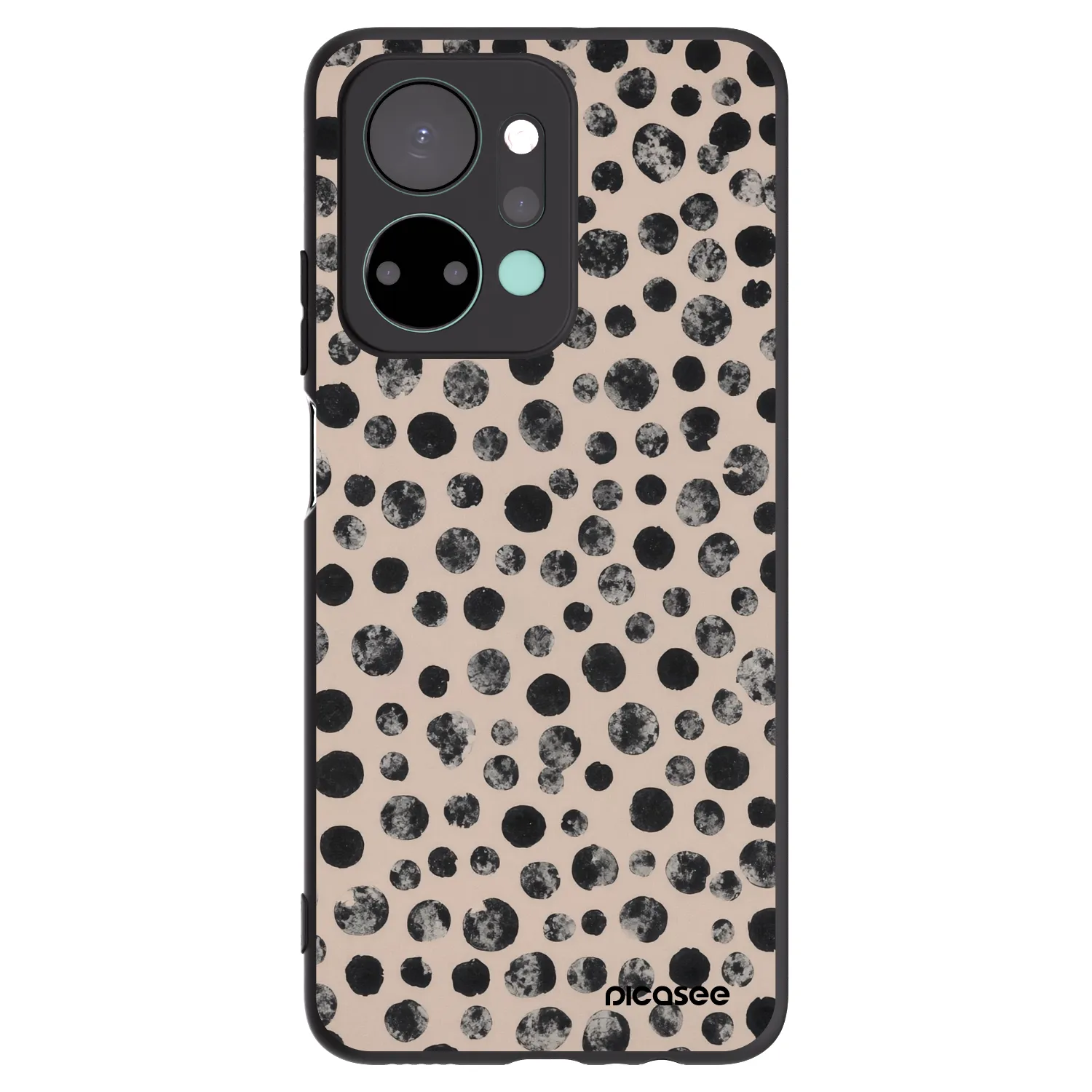 Picasee Μαύρη θήκη σιλικόνης για Honor X7a - Dots