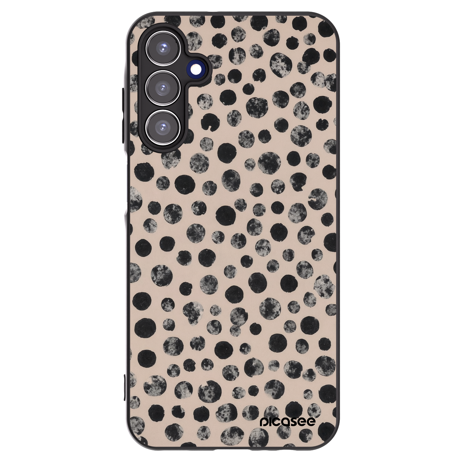Picasee Μαύρη θήκη σιλικόνης για Samsung Galaxy A15 A156B 5G - Dots