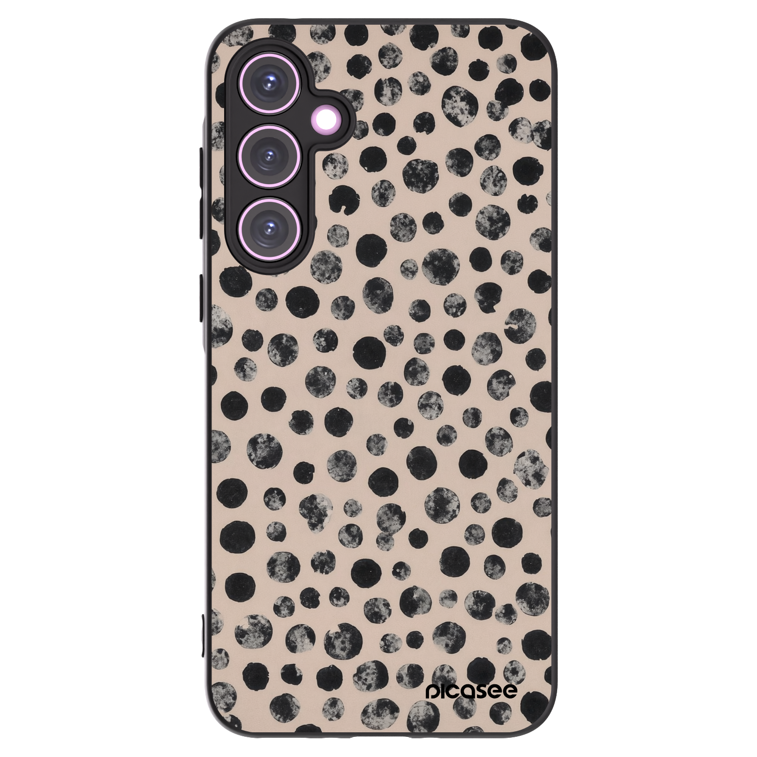 Picasee Μαύρη θήκη σιλικόνης για Samsung Galaxy A35 5G A356B - Dots
