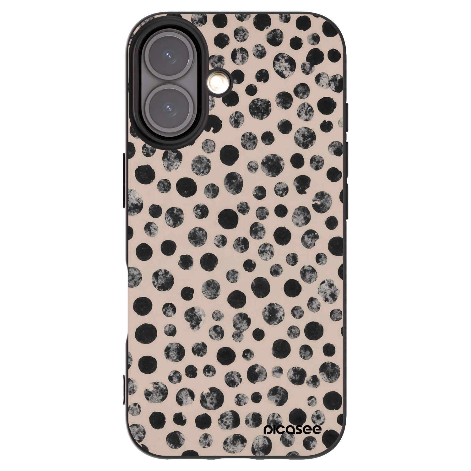 Picasee Μαύρη θήκη σιλικόνης για Apple iPhone 16 - Dots
