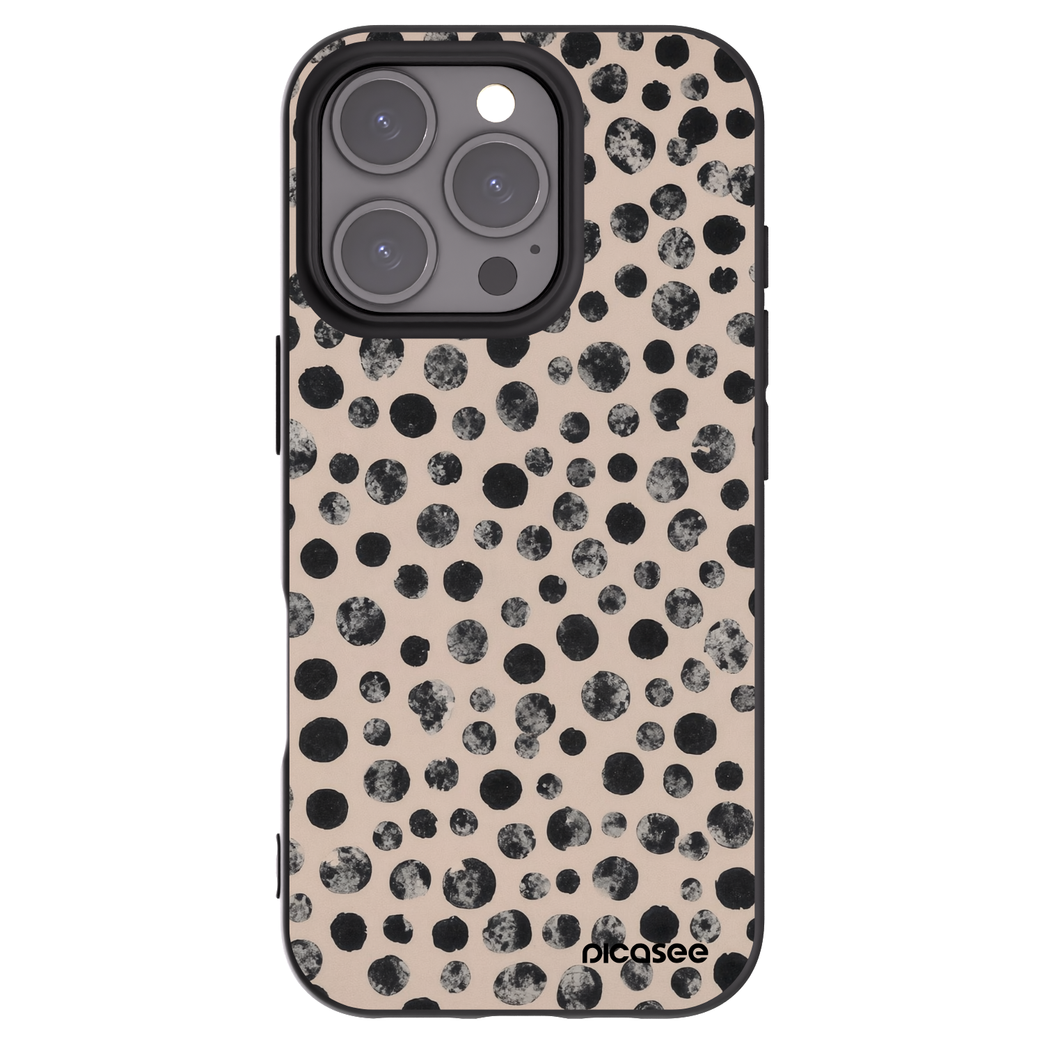 Picasee Μαύρη θήκη σιλικόνης για Apple iPhone 16 Pro - Dots