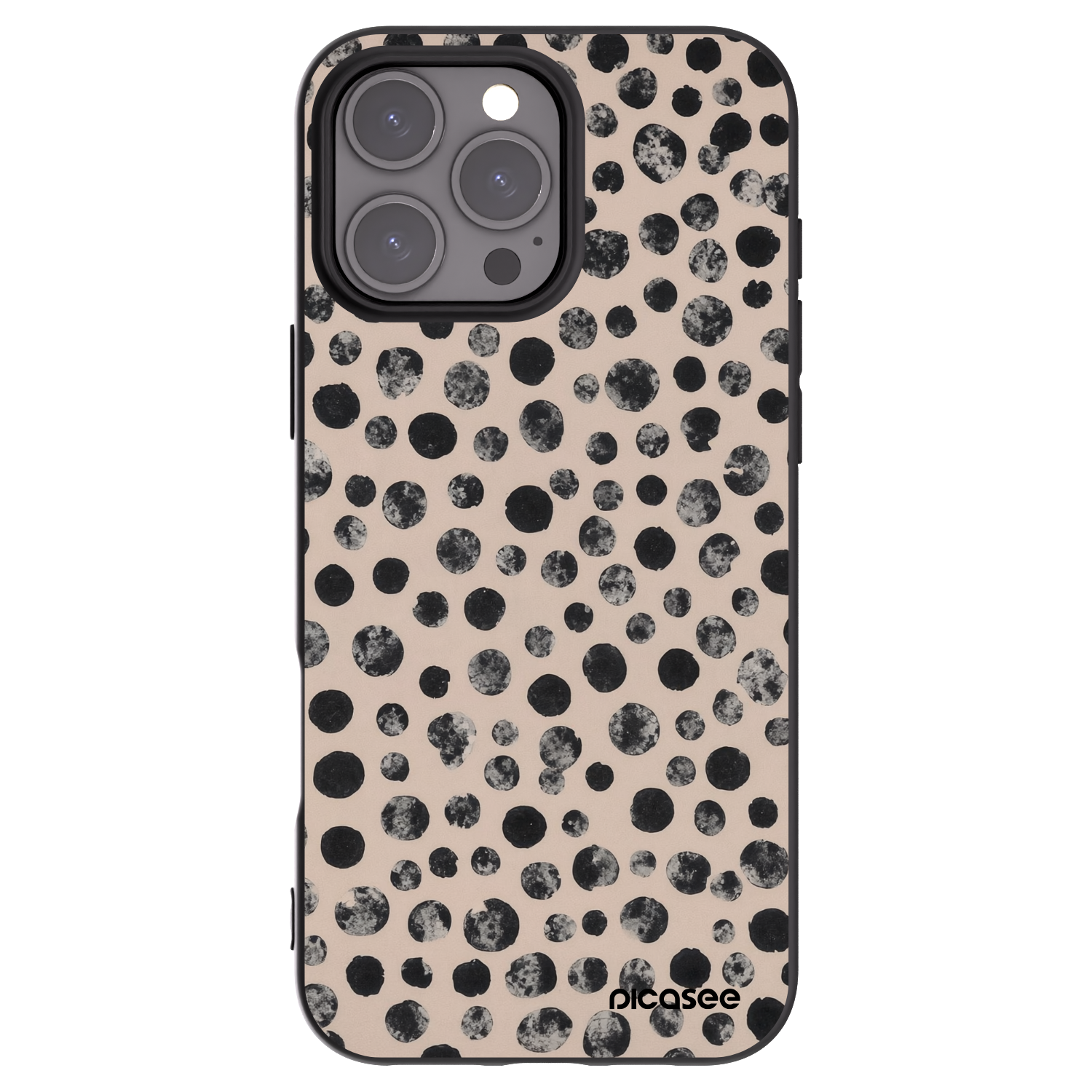 Picasee Μαύρη θήκη σιλικόνης για Apple iPhone 16 Pro Max - Dots