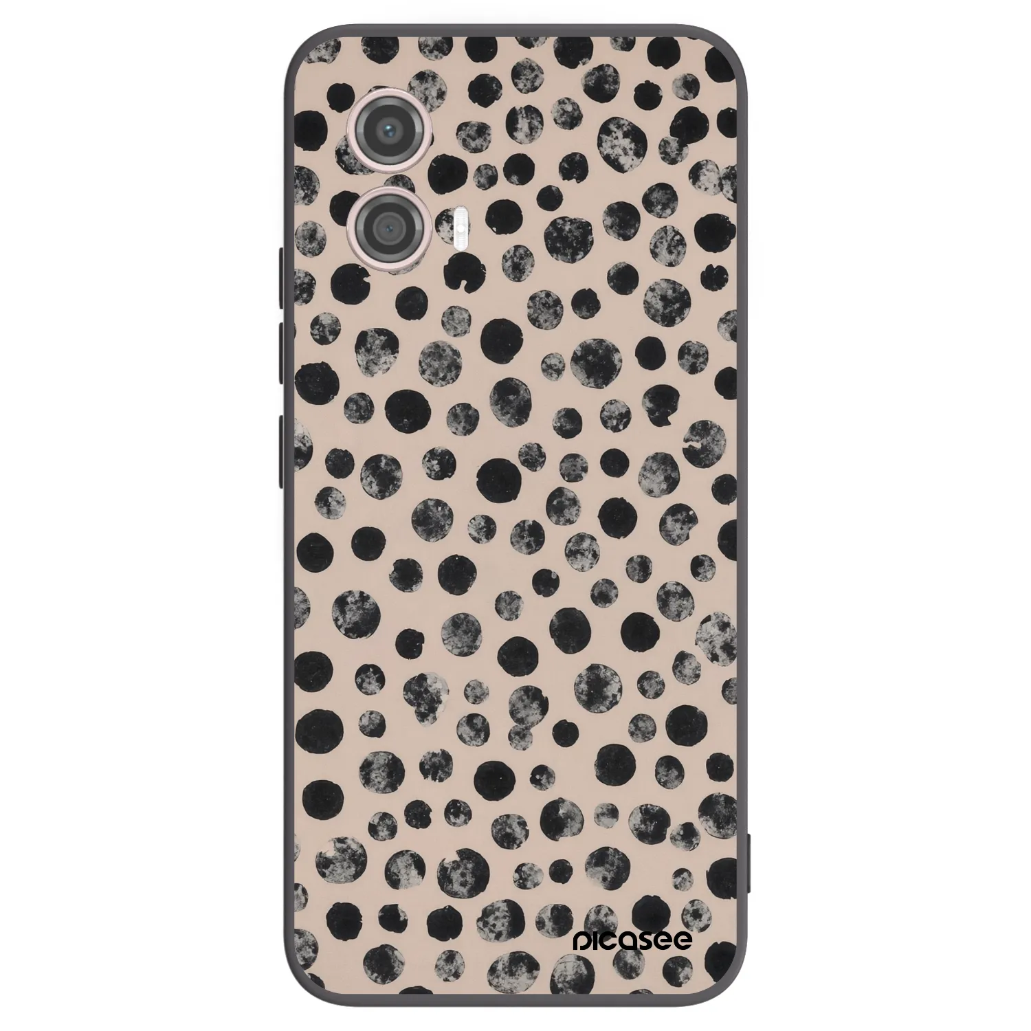 Picasee Μαύρη θήκη σιλικόνης για Motorola Moto G53 5G - Dots