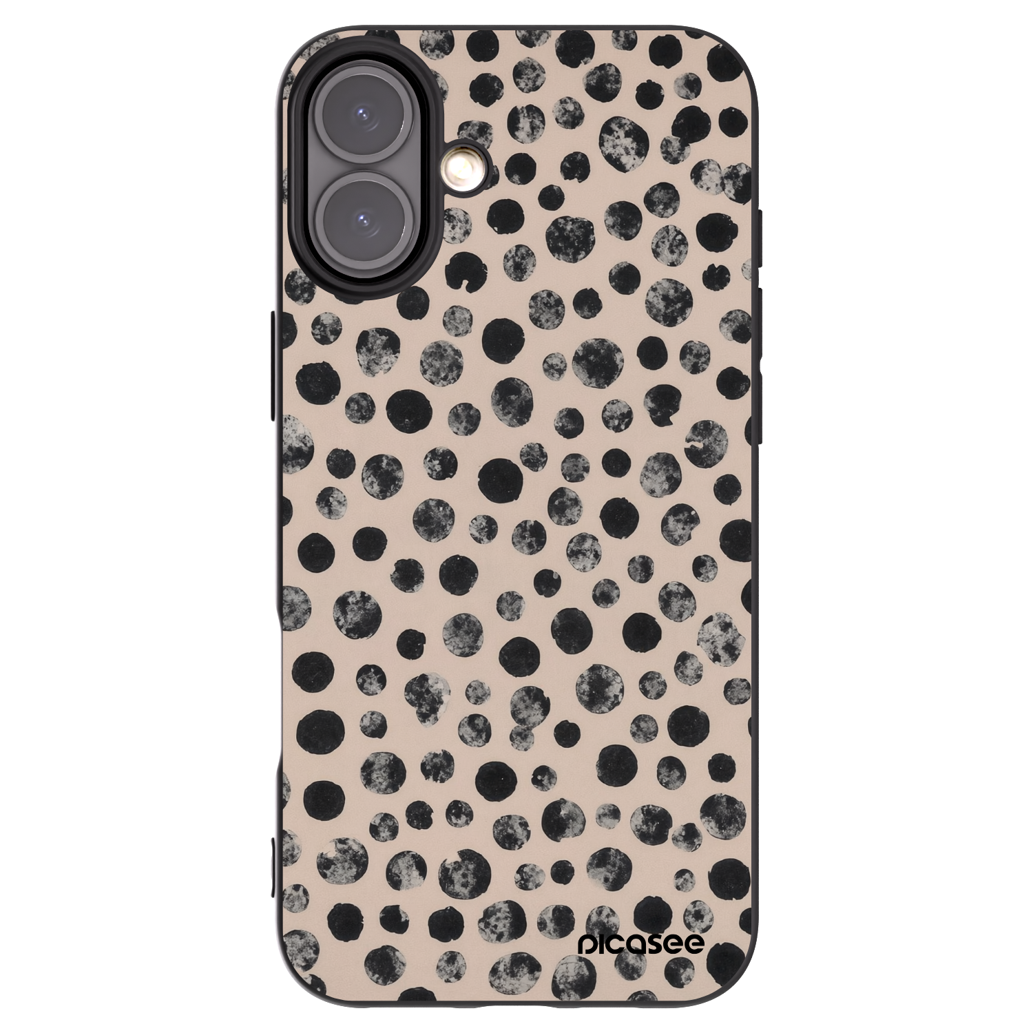 Picasee Μαύρη θήκη σιλικόνης για Apple iPhone 16 Plus - Dots