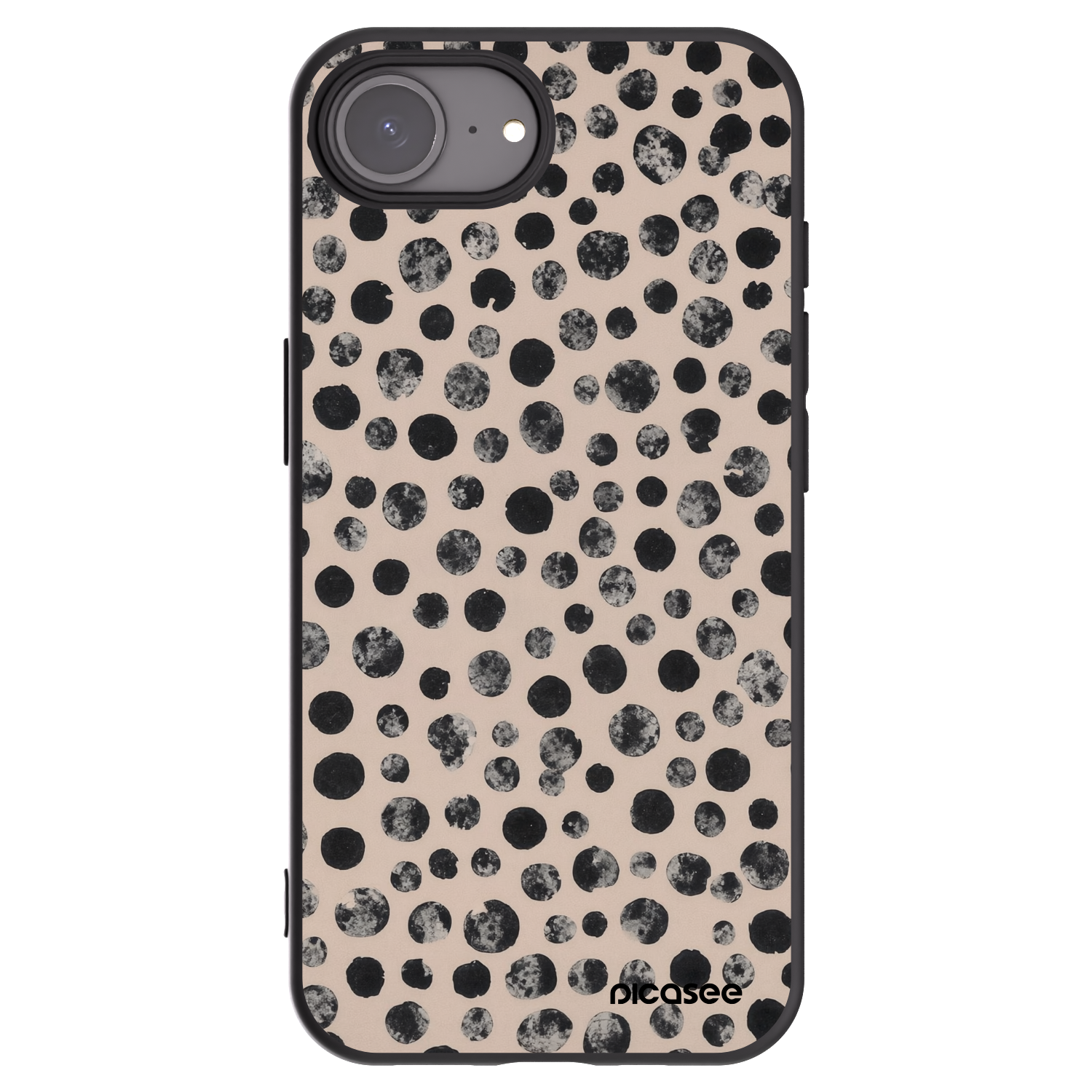 Picasee Μαύρη θήκη σιλικόνης για Apple iPhone 16e - Dots