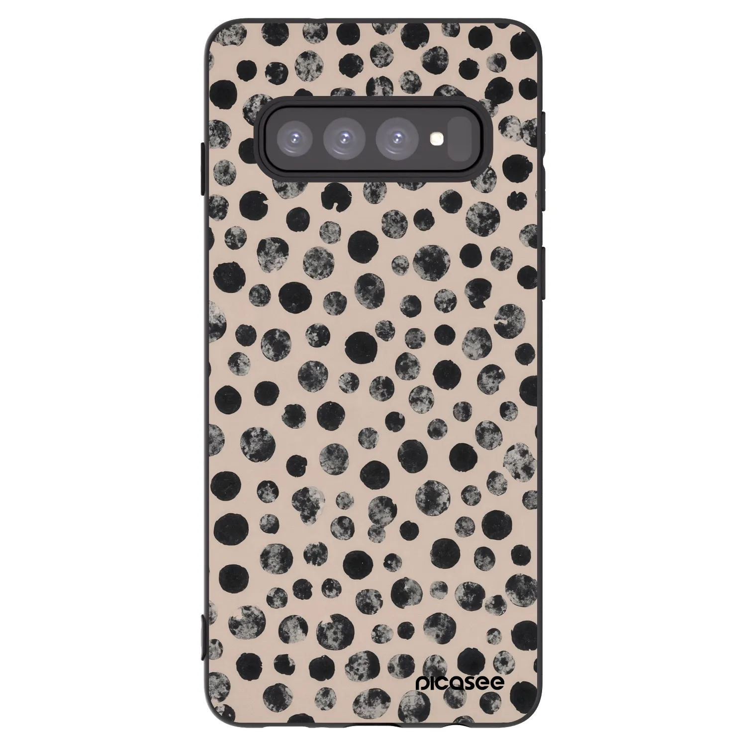 Picasee Μαύρη θήκη σιλικόνης για Samsung Galaxy S10 G973 - Dots