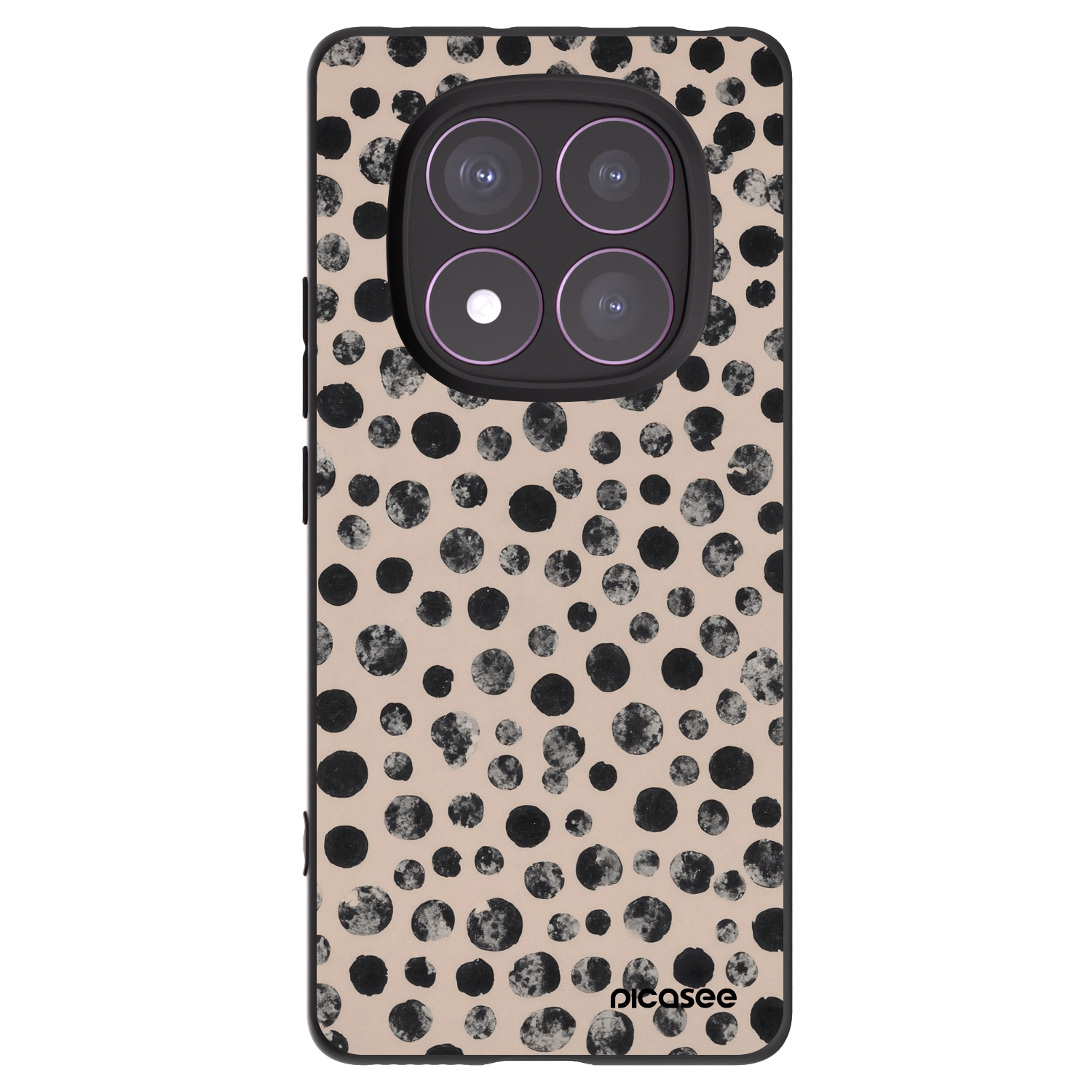 Picasee Μαύρη θήκη σιλικόνης για Xiaomi Redmi Note 14 Pro 4G - Dots