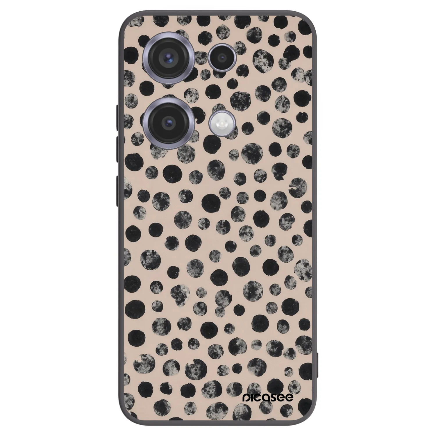 Picasee Μαύρη θήκη σιλικόνης για Xiaomi Redmi Note 14S - Dots