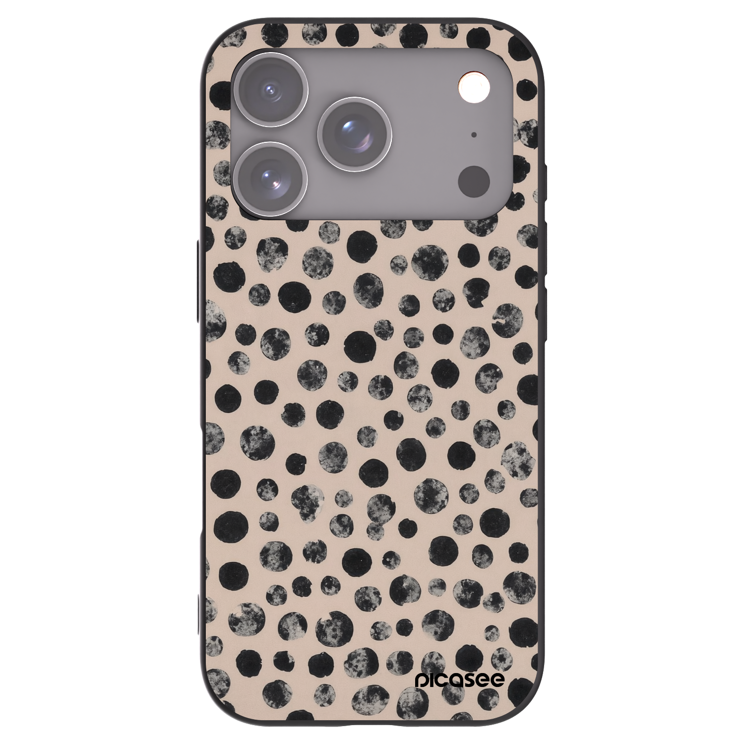 Picasee Μαύρη θήκη σιλικόνης για Apple iPhone 17 Pro - Dots