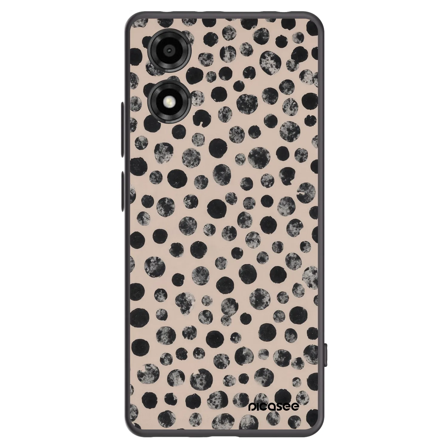 Picasee Μαύρη θήκη σιλικόνης για Motorola Moto E14 - Dots