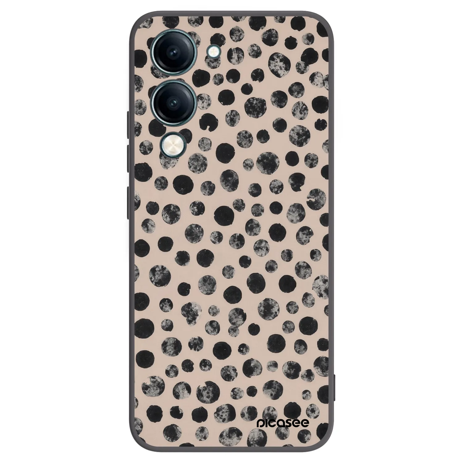 Picasee Μαύρη θήκη σιλικόνης για Vivo Y29s 5G - Dots