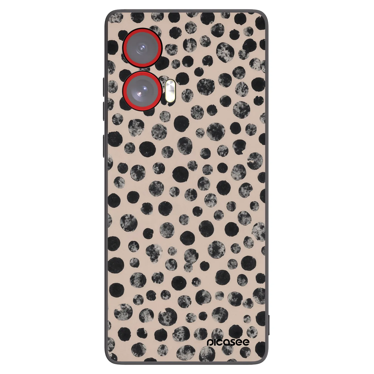 Picasee Μαύρη θήκη σιλικόνης για Motorola Edge 50 Fusion - Dots